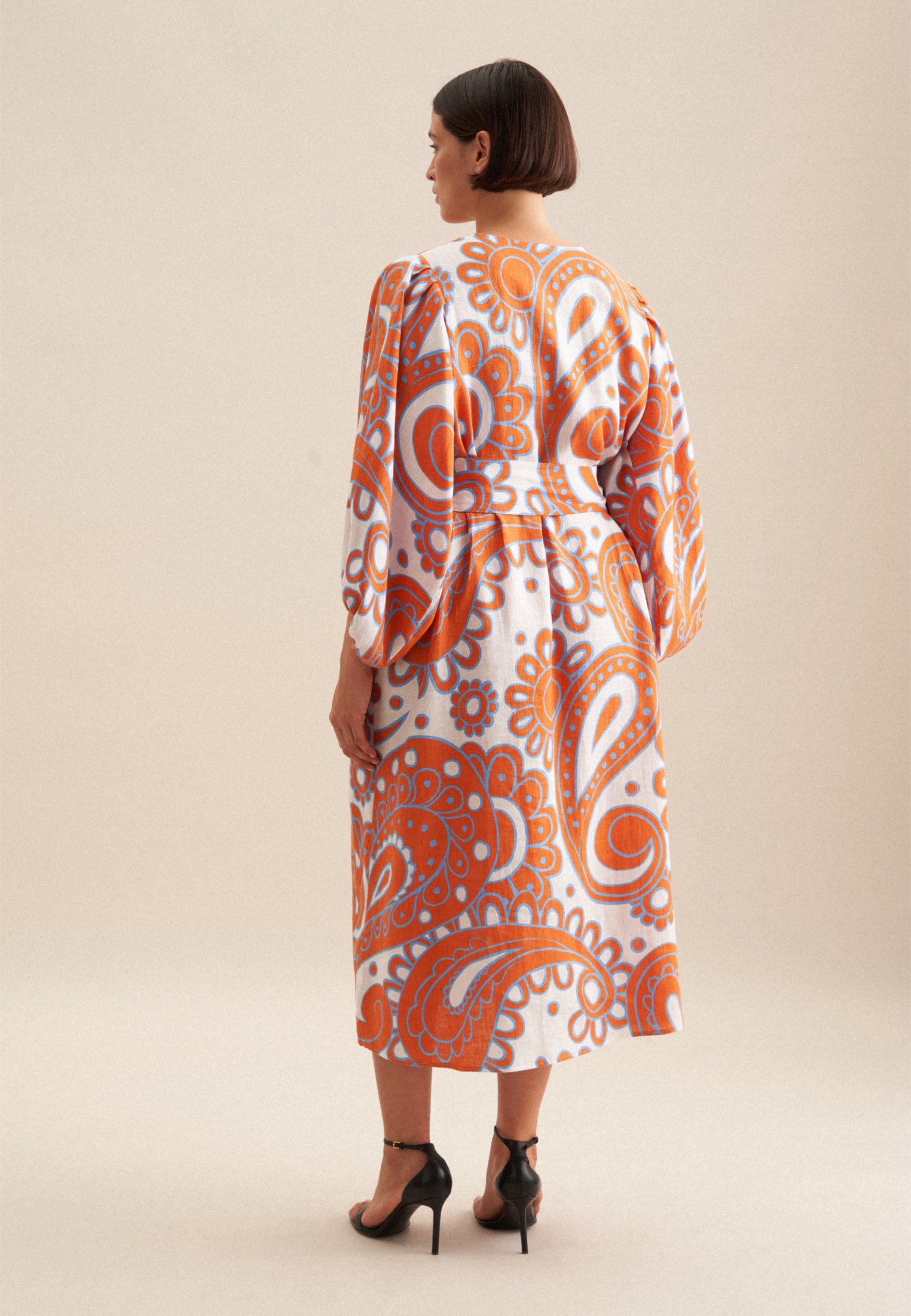 seidensticker Sommerkleid »Schwarze Rose« 3/4 V-Neck Paisley