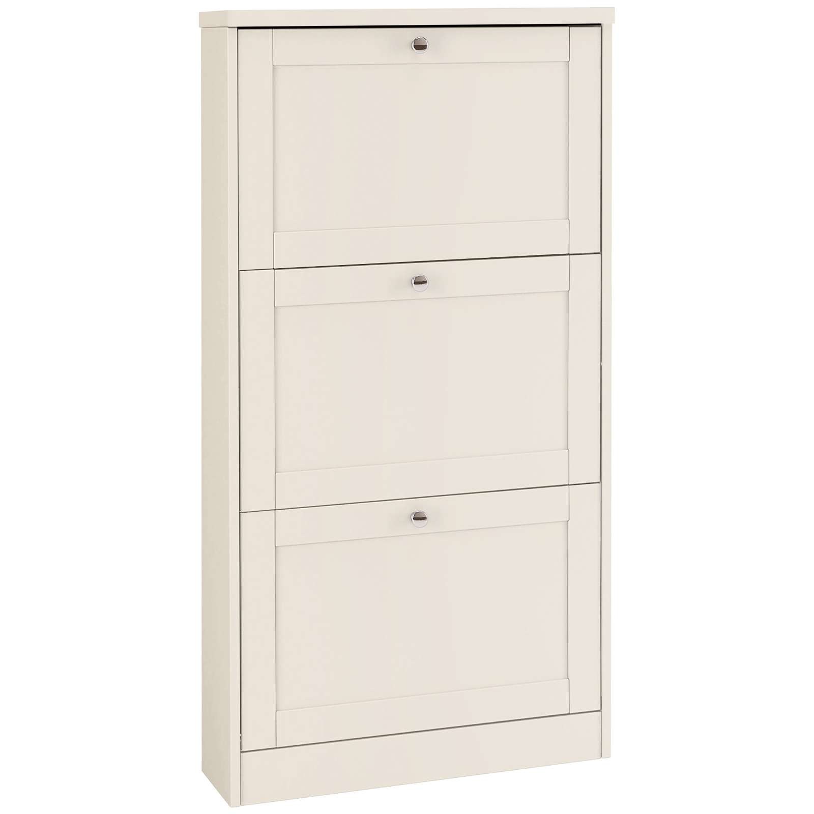 Image of GOODproduct Schuhschrank "Heide" Breite 70 cm, mit 3 Klappen und Facettenfront, Höhe ca. 130 cm