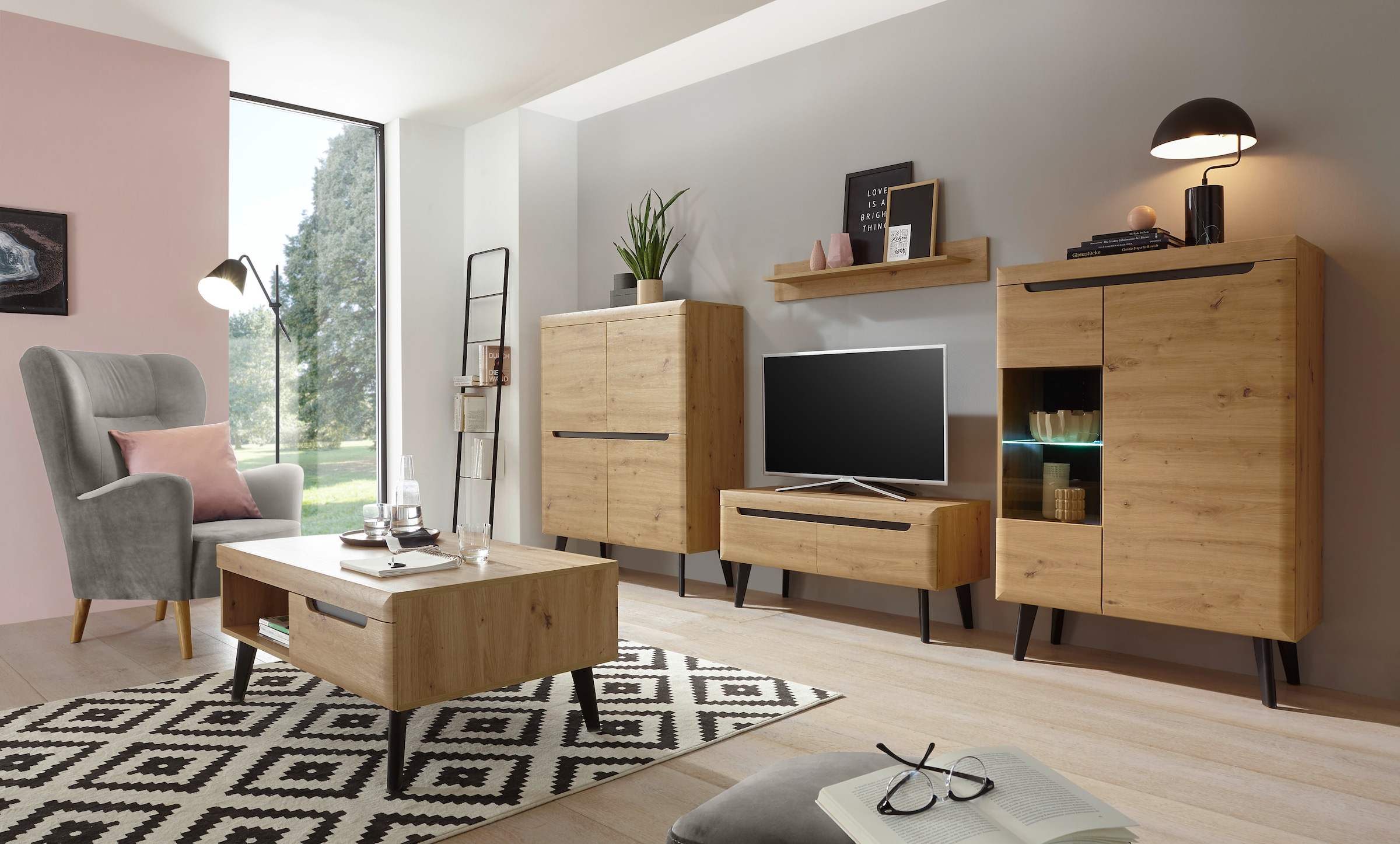 INOSIGN Wohnwand »Torge, Anbauwand, Schrankwand, Mediawand, Wohnzimmer-Set«, (Set, 4 St.)