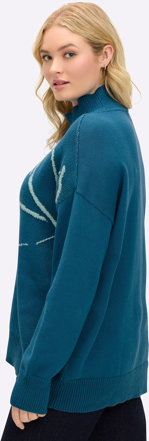 Sheego Pull à col montant »Pullover«