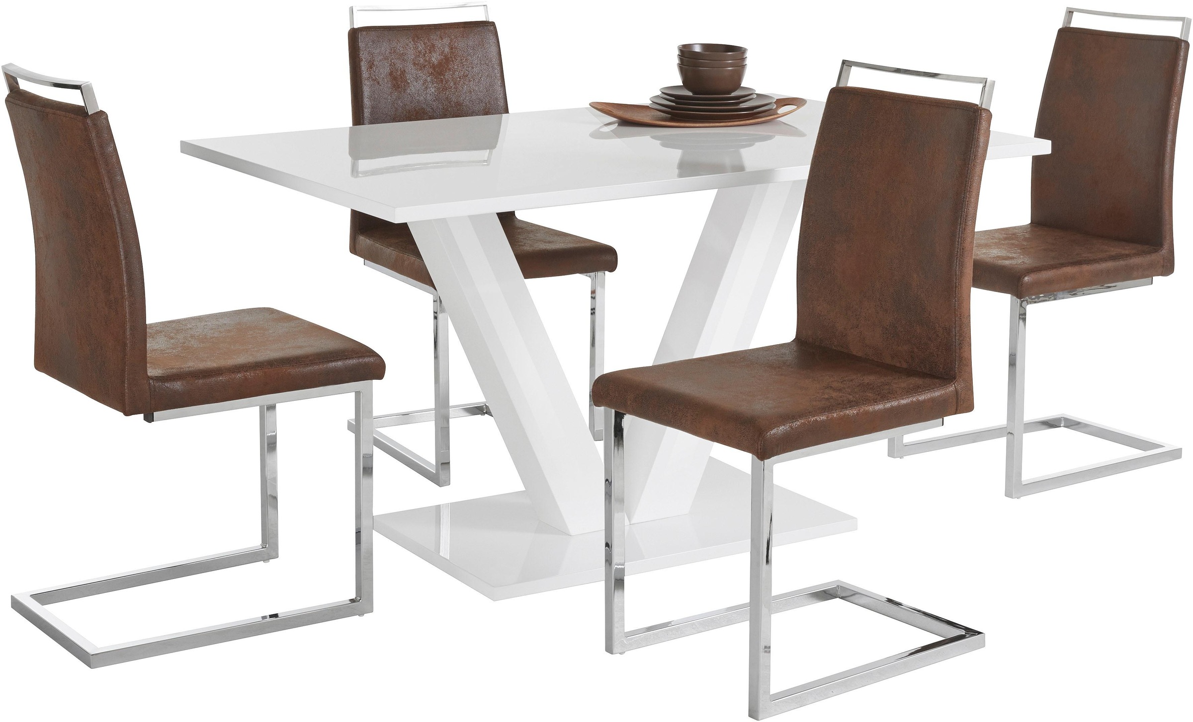 Image of INOSIGN Essgruppe »Andy/Jella«, (Set, 5 tlg.), mit Tisch und 4 Stühlen bei Ackermann Versand Schweiz