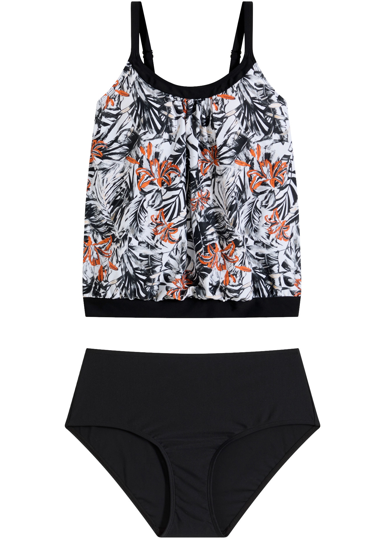 bonprix Oversize-Tankini Set,  in verschiedenen Grössen von 38 bis 54, mit High Waist-Bikinihose