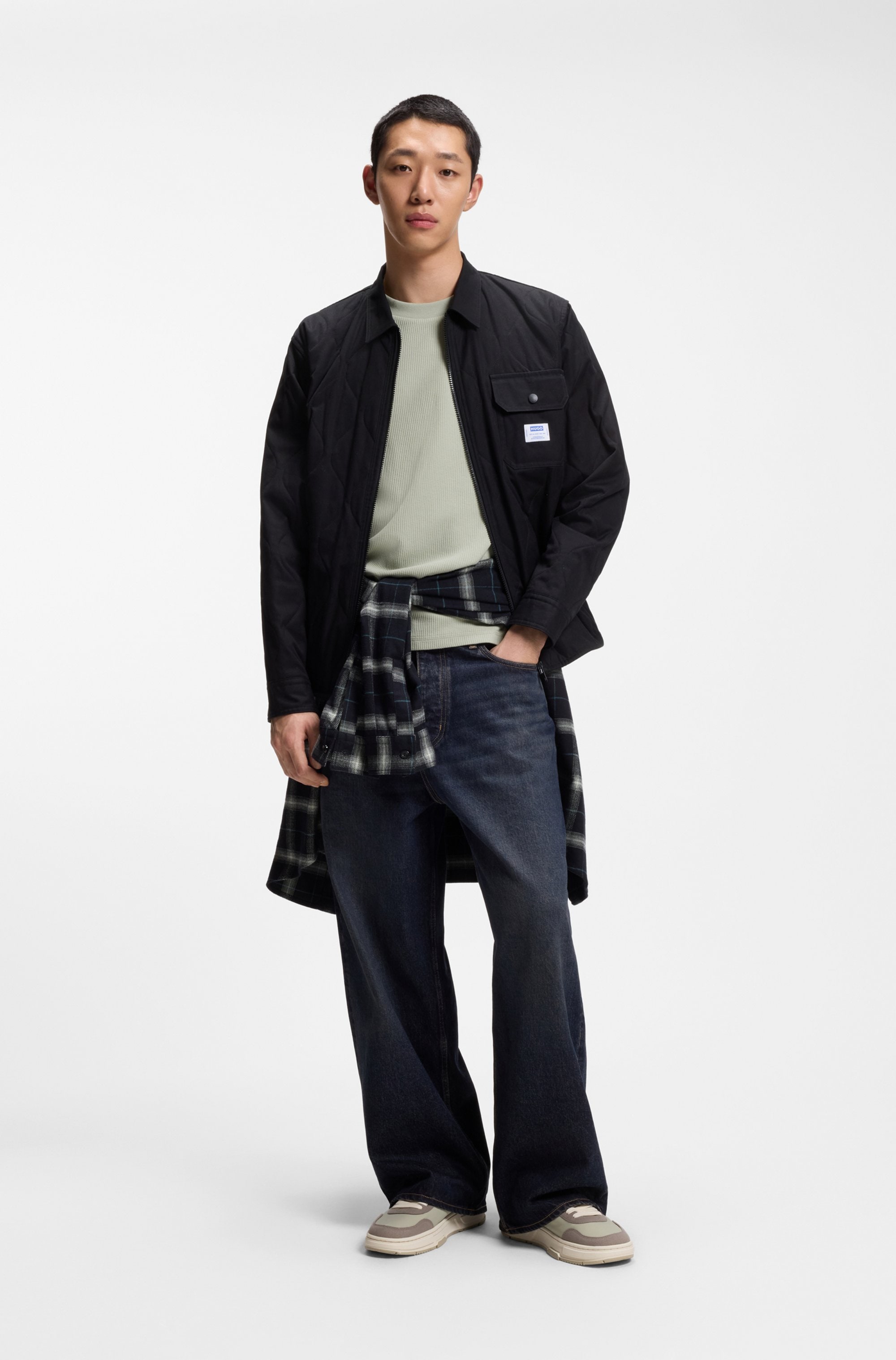 HUGO T-shirt »Nuwaffle« Rundhalsausschnitt, Regular Fit, dezentes Waffelmuster