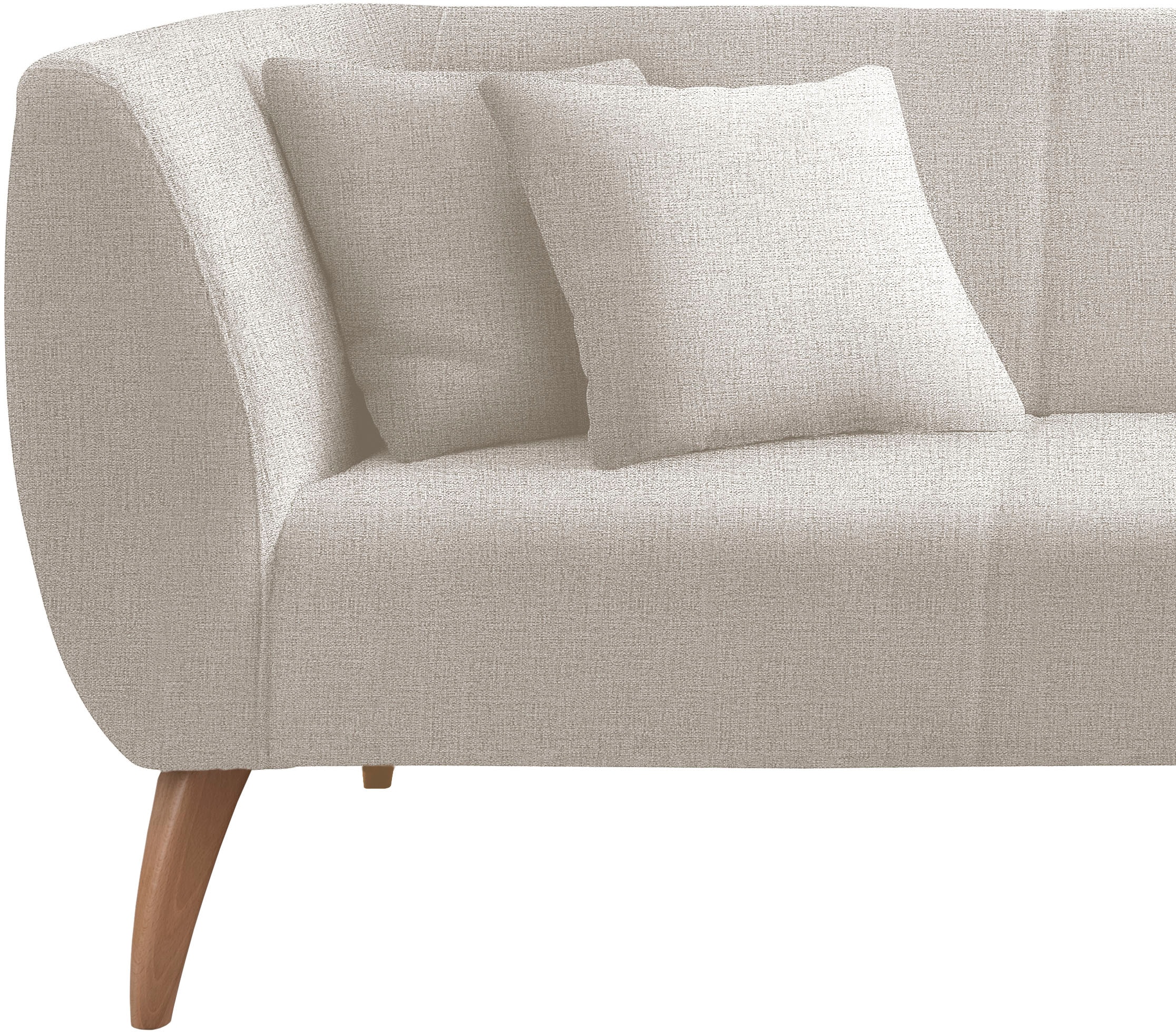 INOSIGN Ecksofa »Colori L-Form«, Holzfussfarbe wählbar, inkl. 4x Zierkissen