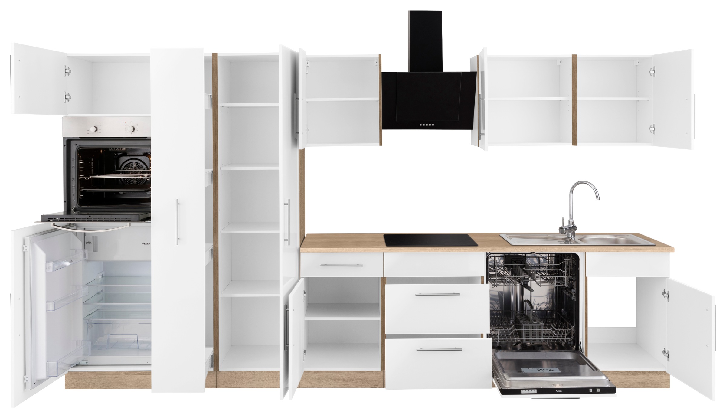 wiho Küchen Küchenzeile "Cali" ohne E-Geräte, Breite 360 cm
