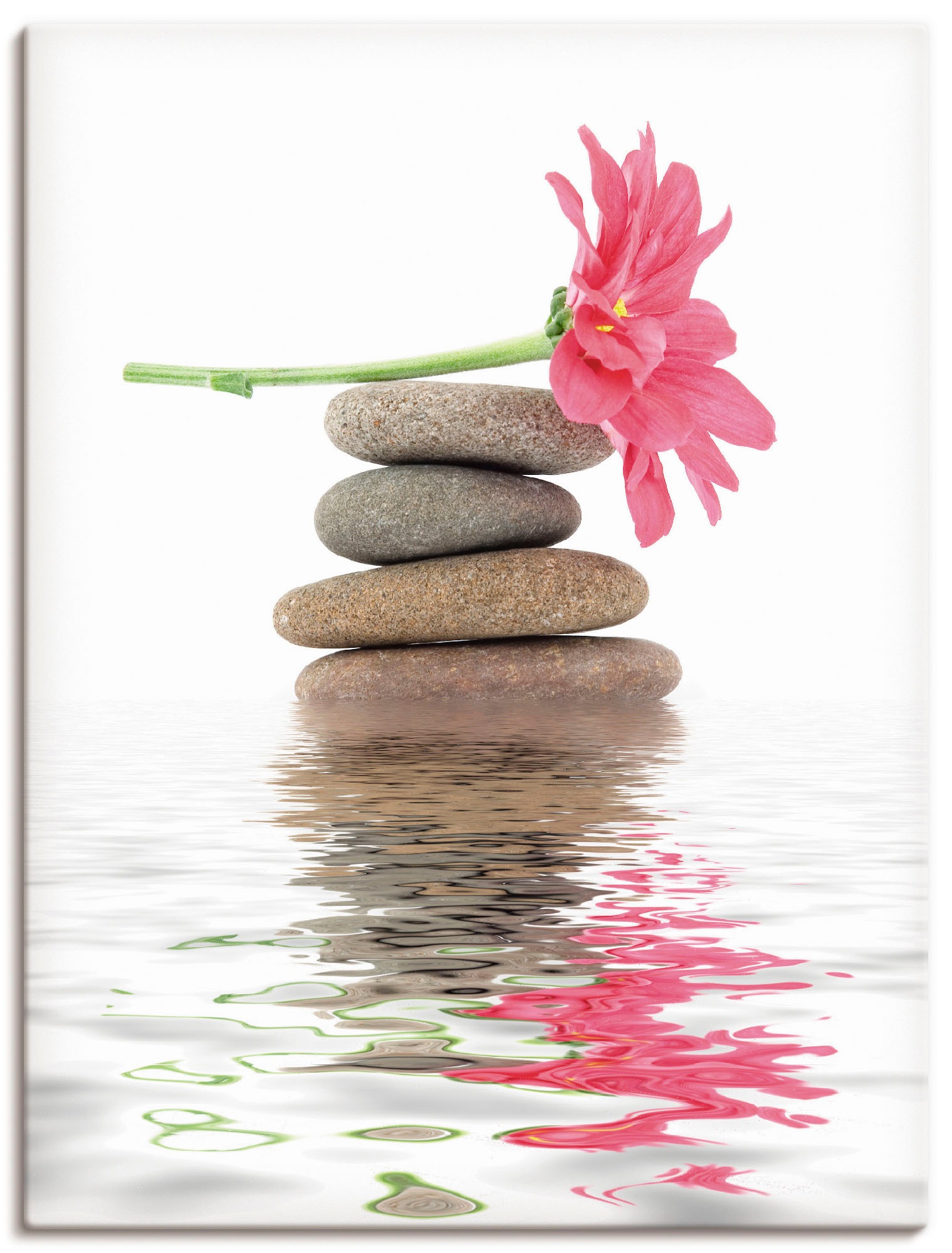 Image of Artland Wandbild "Zen Spa Steine mit Blumen I" Zen 1 Stk. tlg. als Leinwandbild, Poster in verschied. Grössen