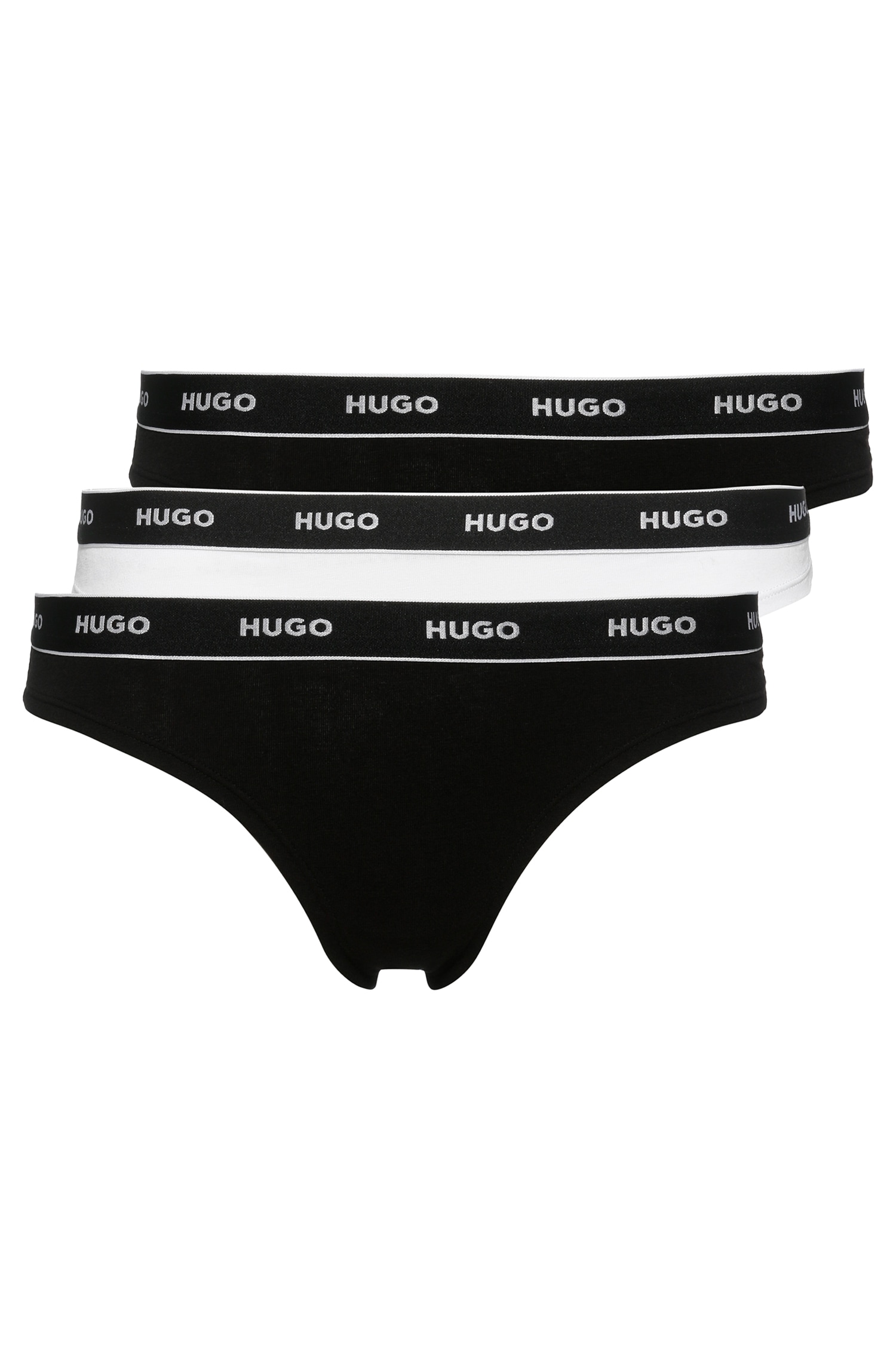 HUGO Underwear String »TRIPLET THONG STRIPE«, (3 St.), mit HUGO Logo-Elastikbund-hugo underwear 1