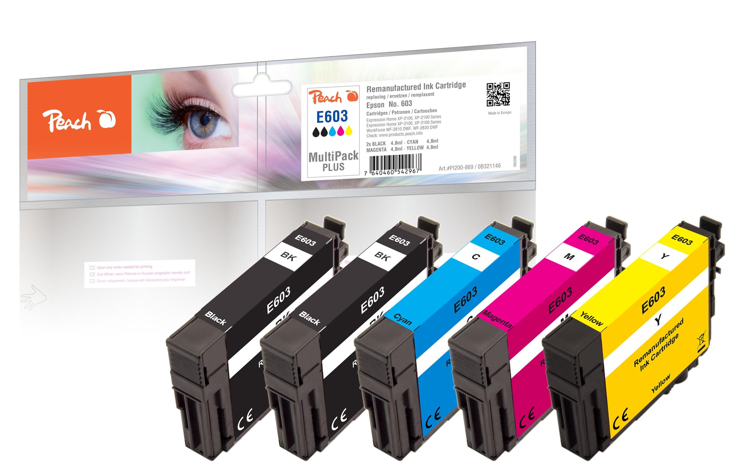 Image of Peach Tintenpatrone "Epson No. 603 Multi-Pack-Plus C, M, Y, 2x BK"