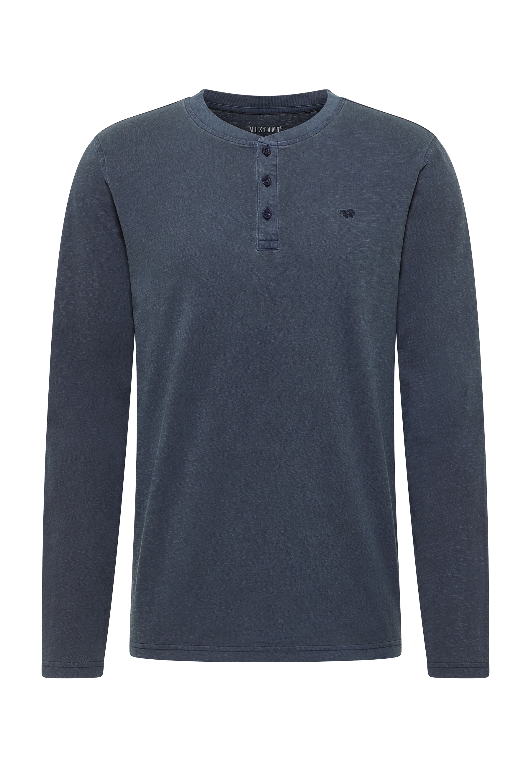 MUSTANG Langarmshirt »Atchison Henley LA« mit kurzer Knopfleiste