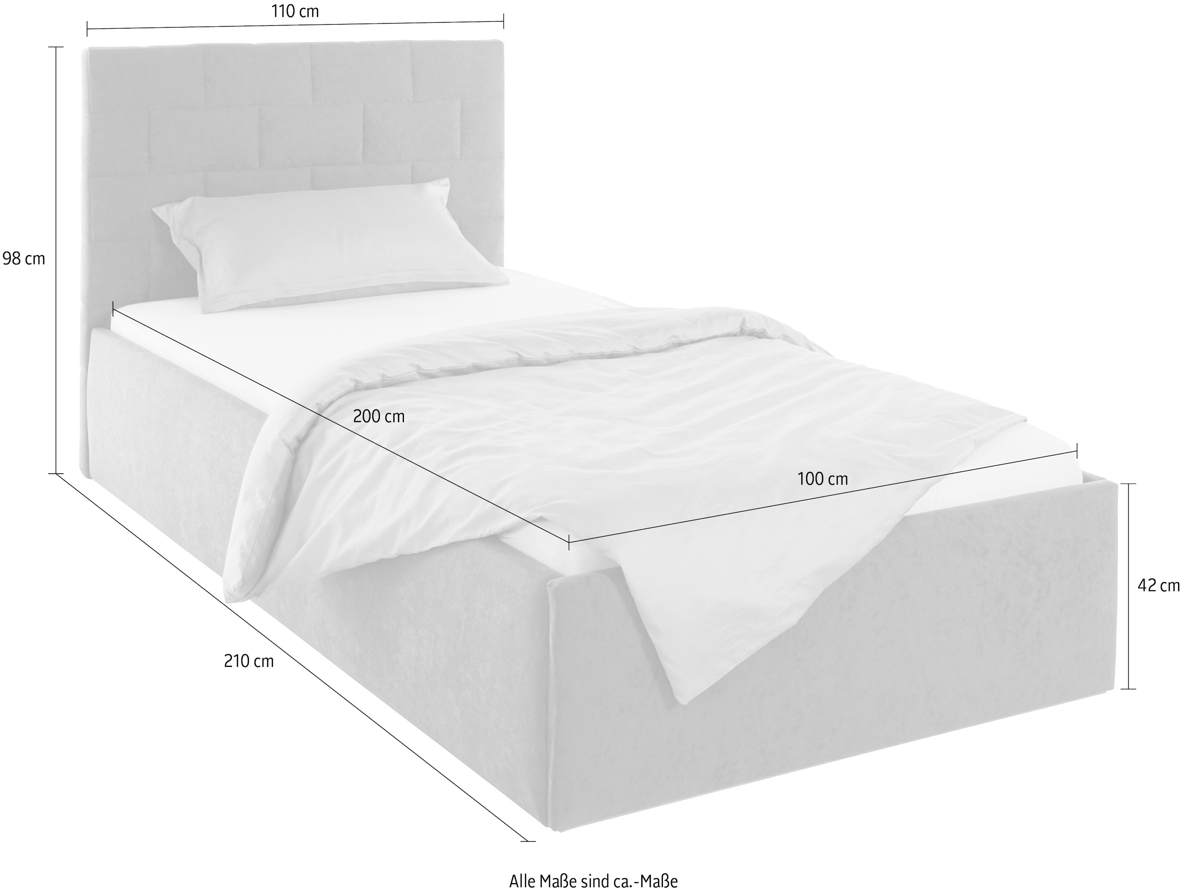 Westfalia Schlafkomfort Lit rembourré inkl. Bettkasten bei Ausführung mit Matratze