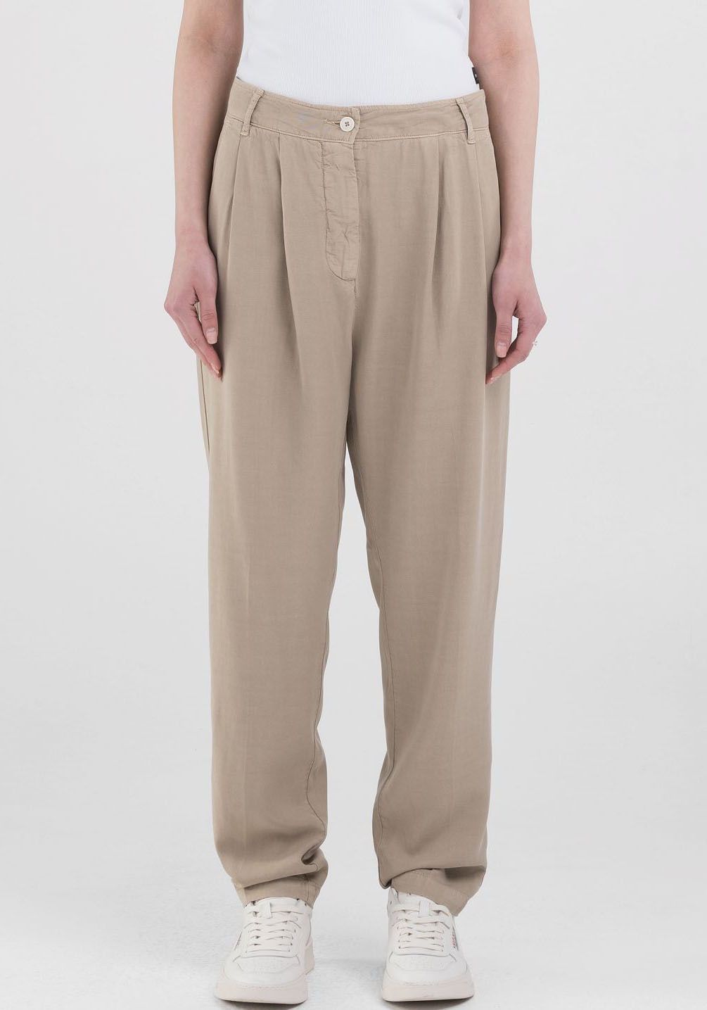 Replay Bundfaltenhose, in softer Qualität