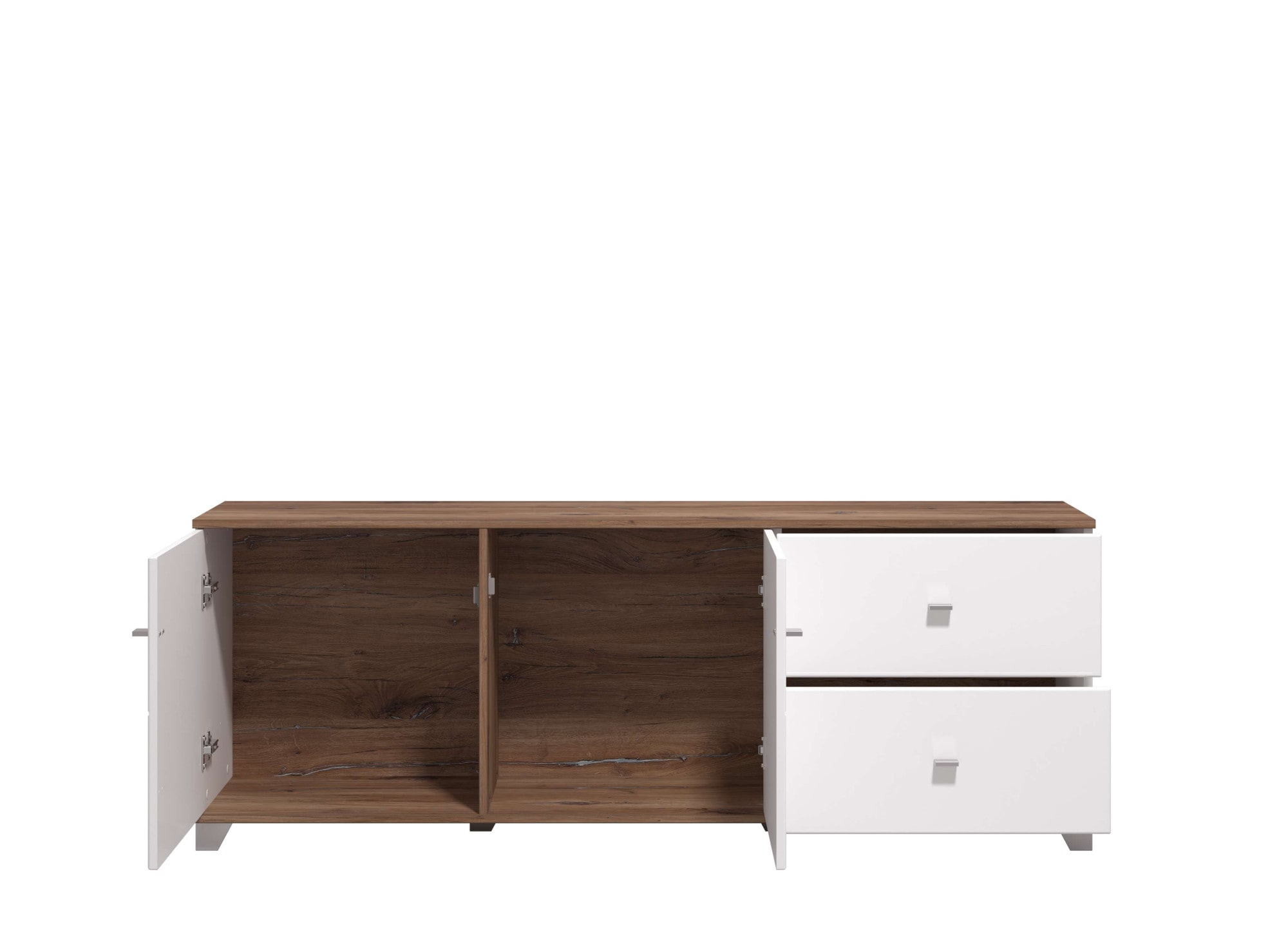 INOSIGN TV-Board »Burgundy Lowboard, TV-Schrank, TV-Ständer, Hochglanzfronten« Hochglanzfronten und eine Innenausstattung in Flagstaff Eiche