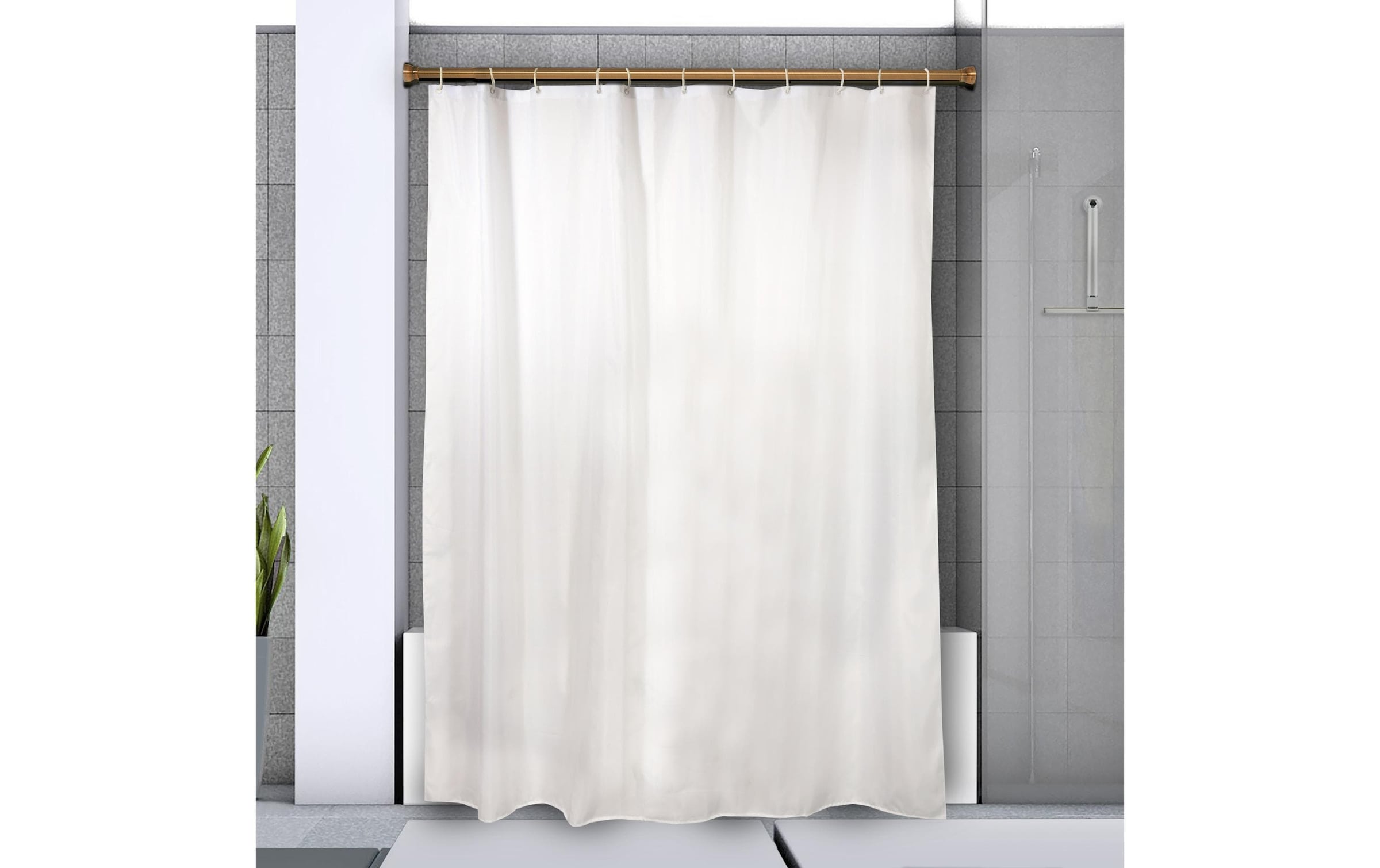 spirella Barre de rideau de douche »Kreta 75/125 x 2,1 cm« Ø 21 mm 1 course-läufig Ohne Bohren