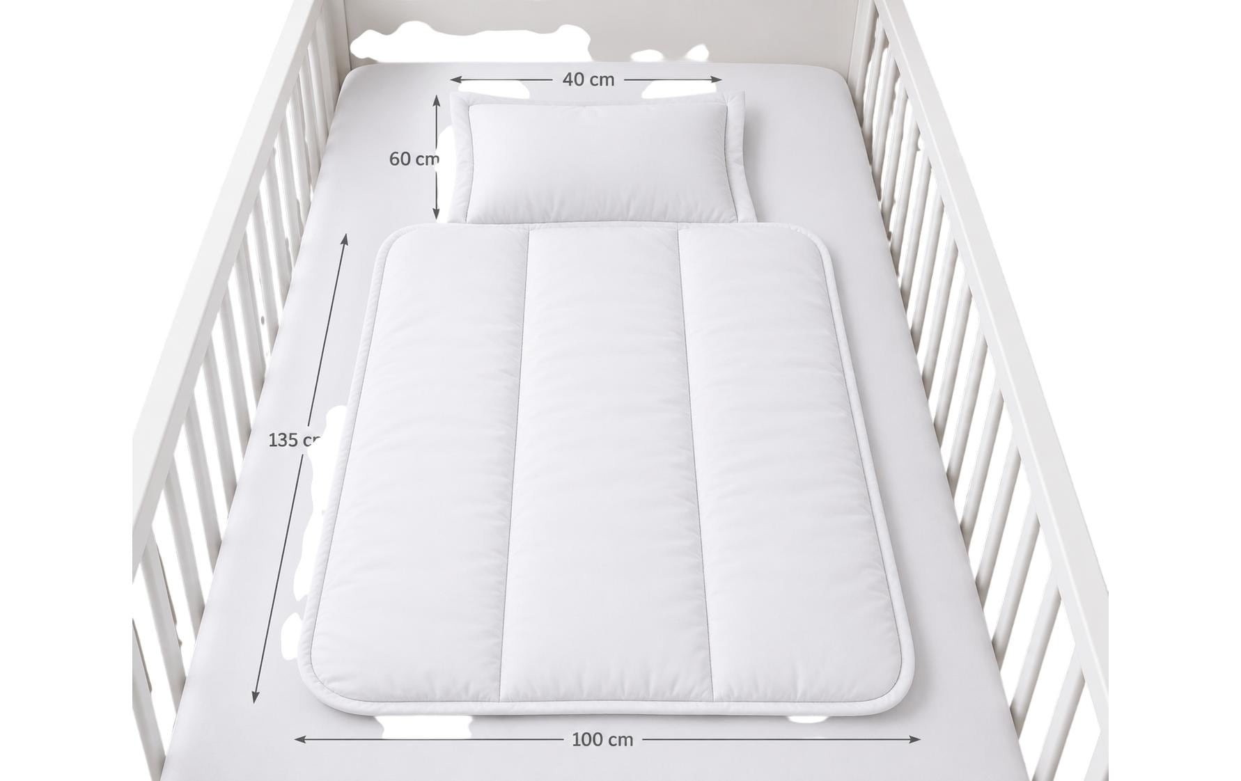 Image of Kinderbettwäsche "Steppbett 135 x 100 cm / 40 x 60 cm Uni" Set