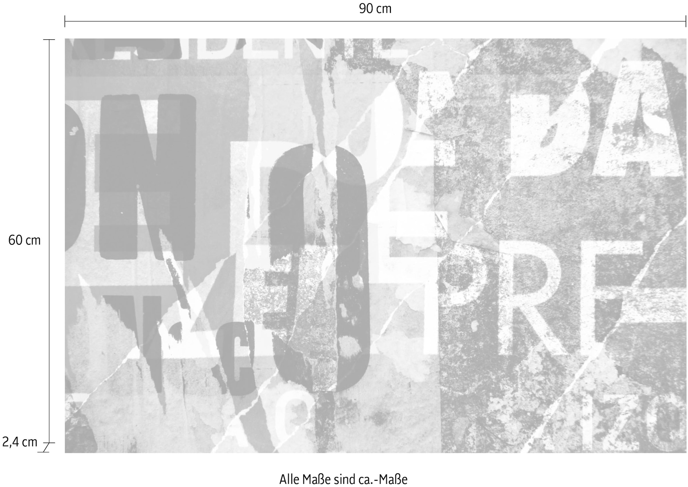 queence Tableau en verre acrylique »Papierstücke« Fine Art-Print in Galeriequalität