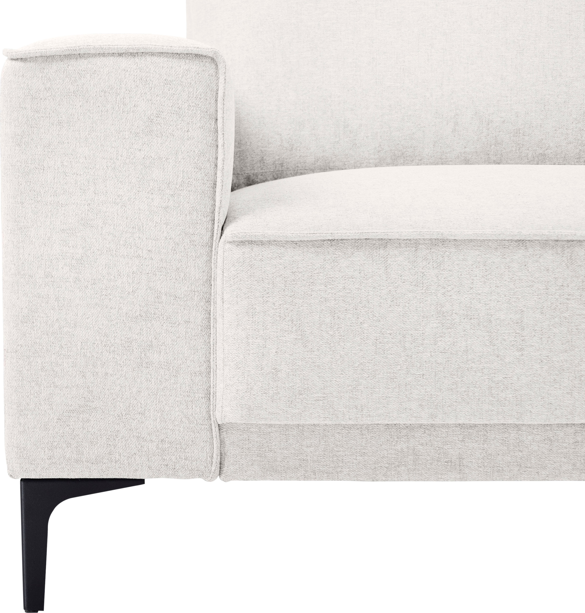 Places of Style Wohnlandschaft »XXL Sofa Oland, Struktur, Flachgewebe, Luxus-Microfaser, Boucle«, U-Form, 345 cm, Wellenunterfederung, Skandi-Design, Metallfüsse