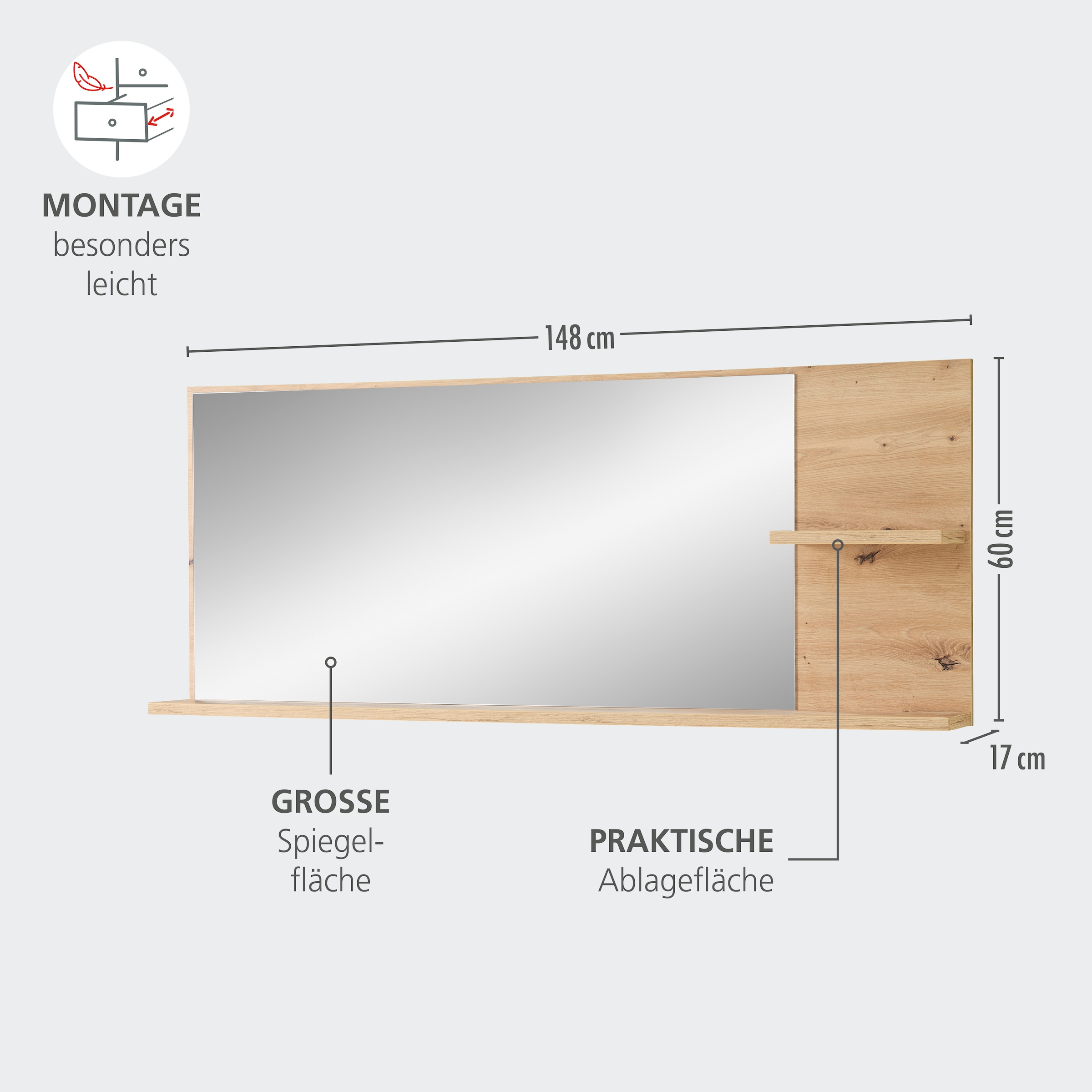 Innostyle Garderoben-Set »Bari Garderobenprogarmm, BxHxT 208x202x38 cm« Set, 3 Stk. tlg.