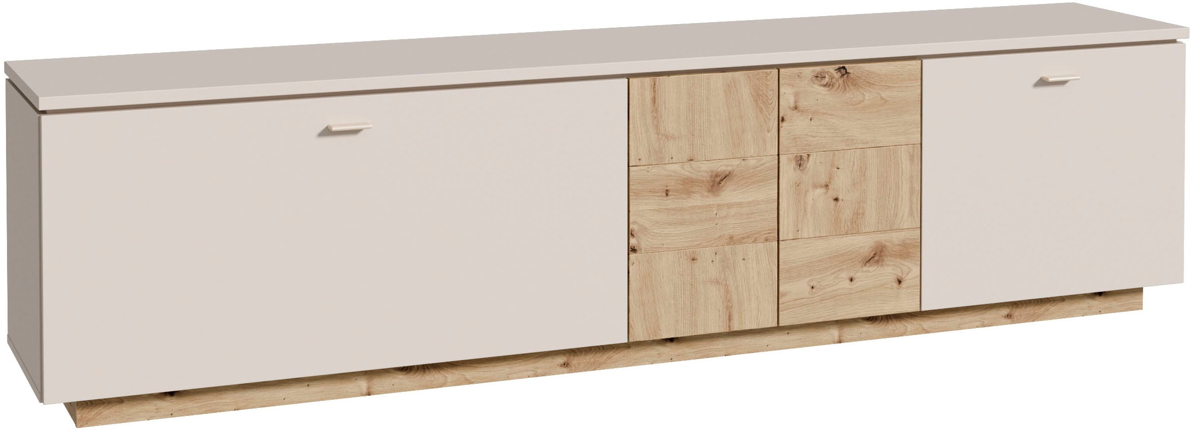 Image of FORTE Lowboard "LouotoTV-Board, TV-Schrank" TV Board, Metallgriffe, Stauraum, Soft Close, Breite 224,8cm