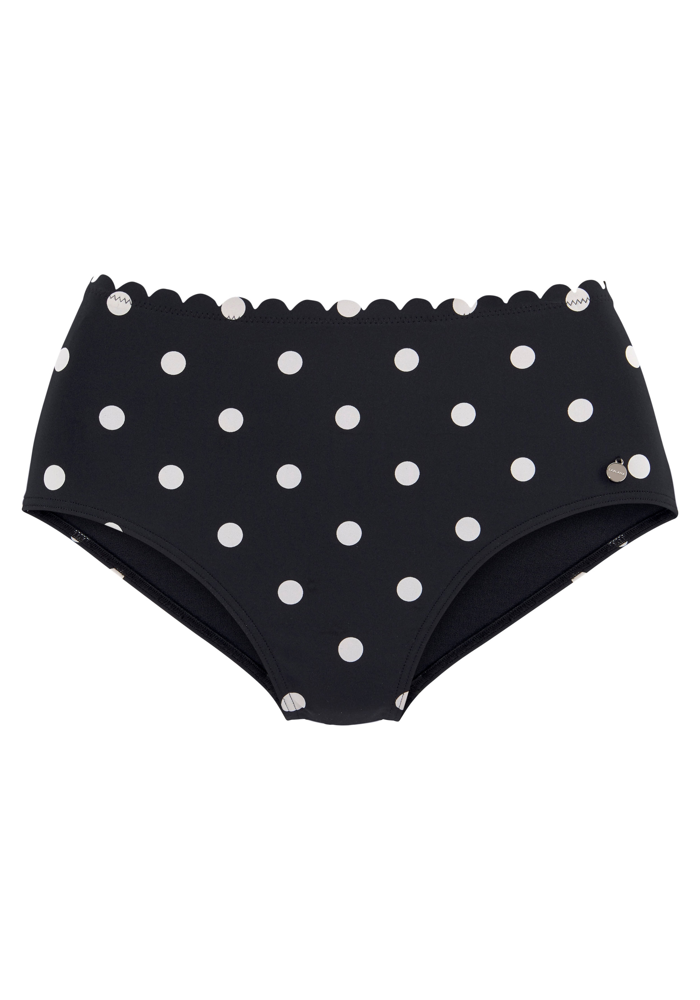 LASCANA Highwaist-Bikini-Hose »Jada«, Mit Muschelkante und Punkten