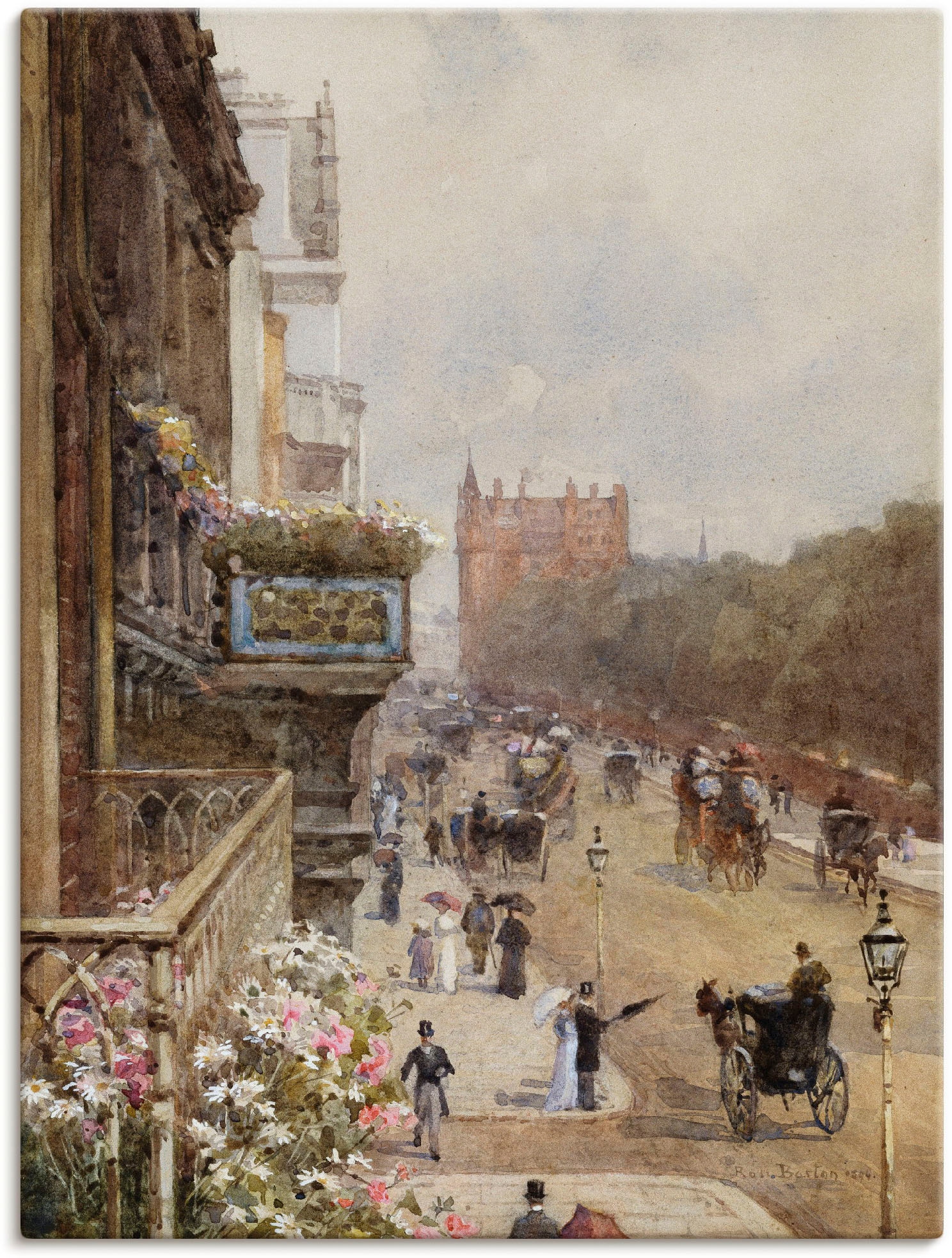 Image of Artland Leinwandbild "Piccadilly, London. 1894" Gruppen & Familien 1 Stk. tlg. auf Holzrahmen gespannt