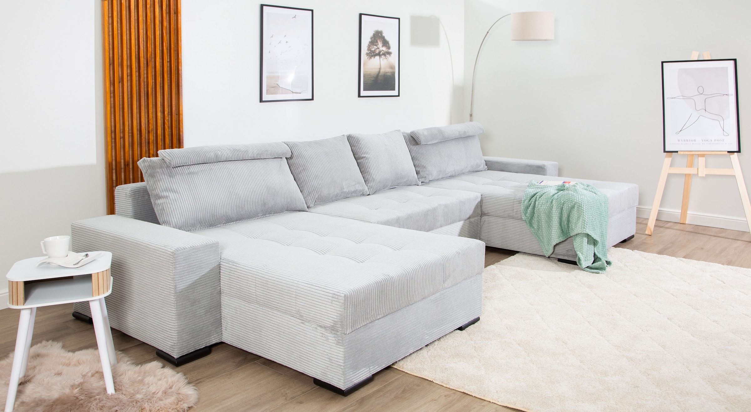 COLLECTION AB Wohnlandschaft »XXXL-Josy Relax U-Form Breite 352 cm, mit 2 gleich grossen Recamieren«, inkl. Bettfunktion, Bettkasten, mit 4 Rückenkissen in zwei Grössen