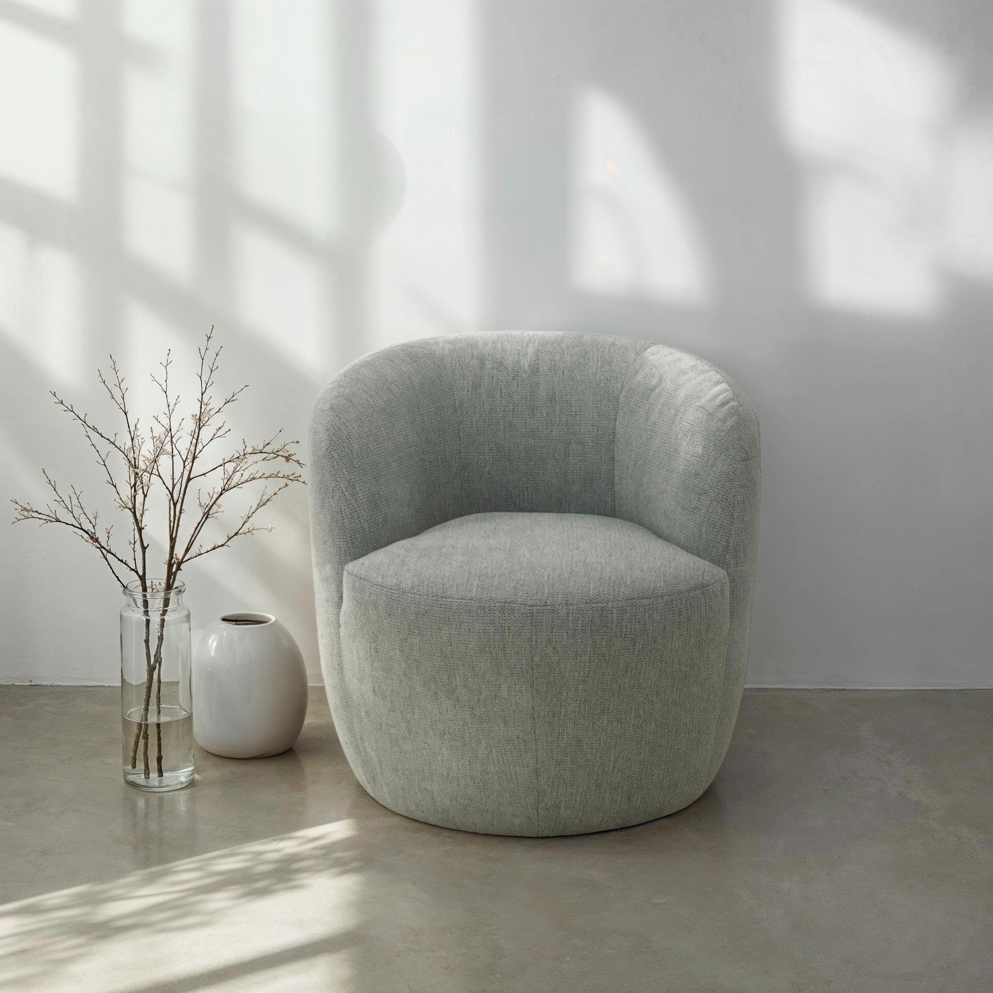 Image of DOMO collection Sessel "Obidos moderner Loungesessel" Struktur weich, grau
