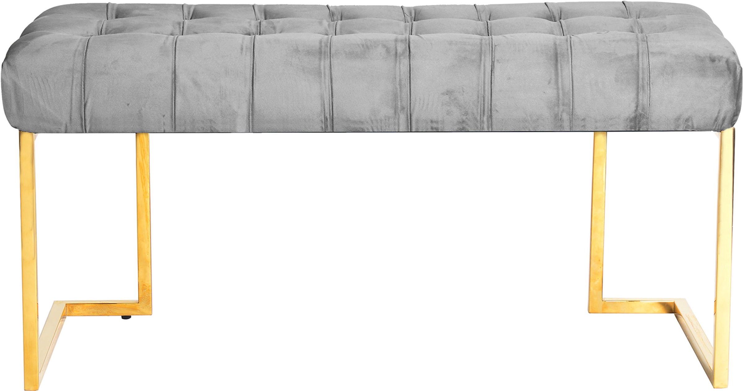 Kayoom Banc »Rare 225, Edler Touch durch goldenes Gestell« 1 cuis tlg. velouté, matelassé, avec boutons décoratifs, coussin confortable et élégant