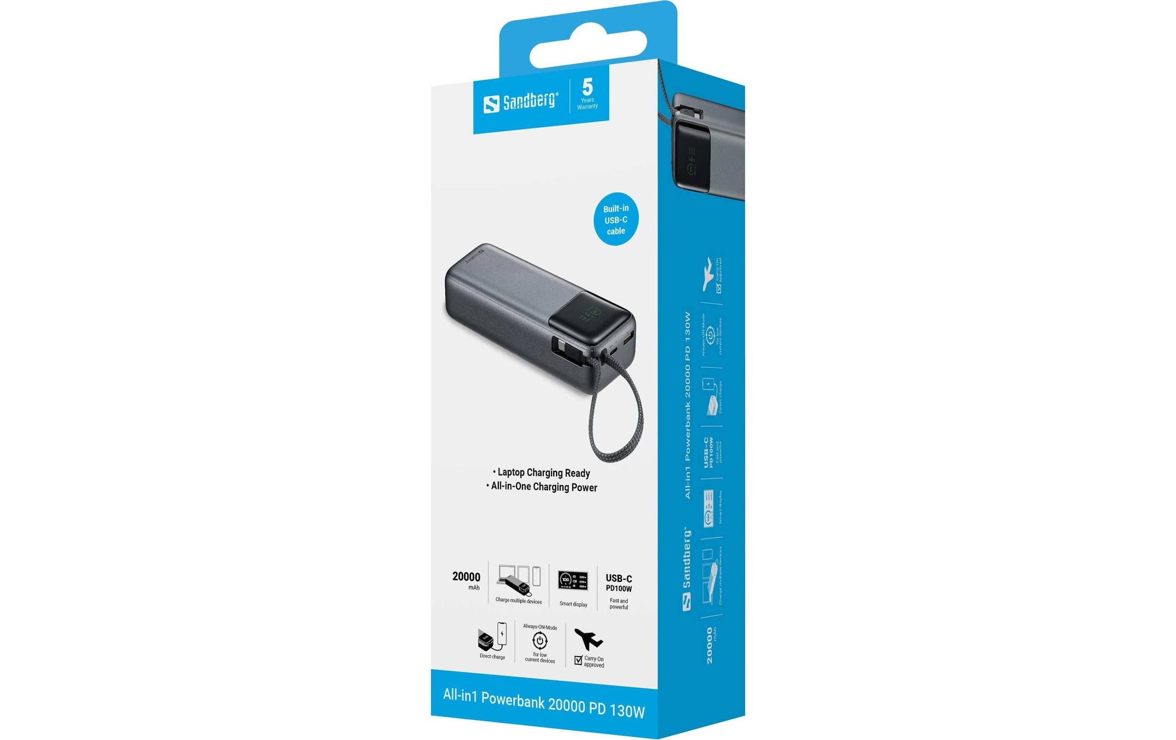 Sandberg Powerbank »All-in1 Grau 20000 mAh«