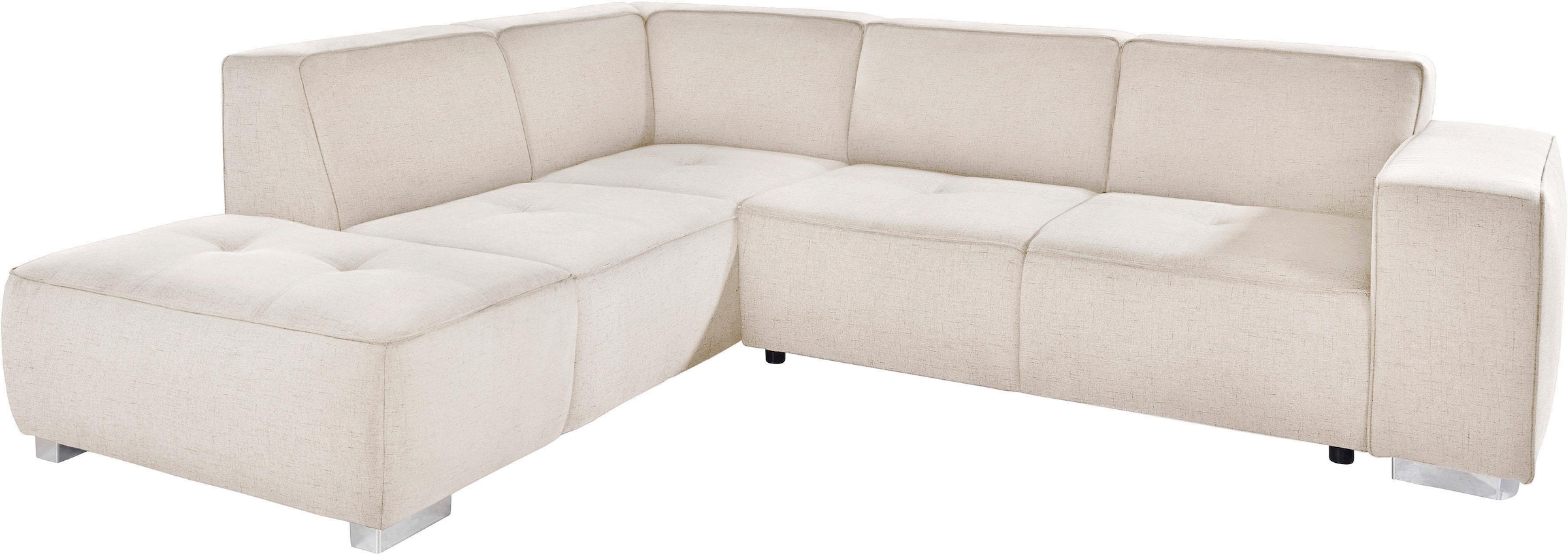 Home affaire Ecksofa »Sapporo L-Form« wahlweise Bettfunktion oder Sitztiefenverstellung, Federkern