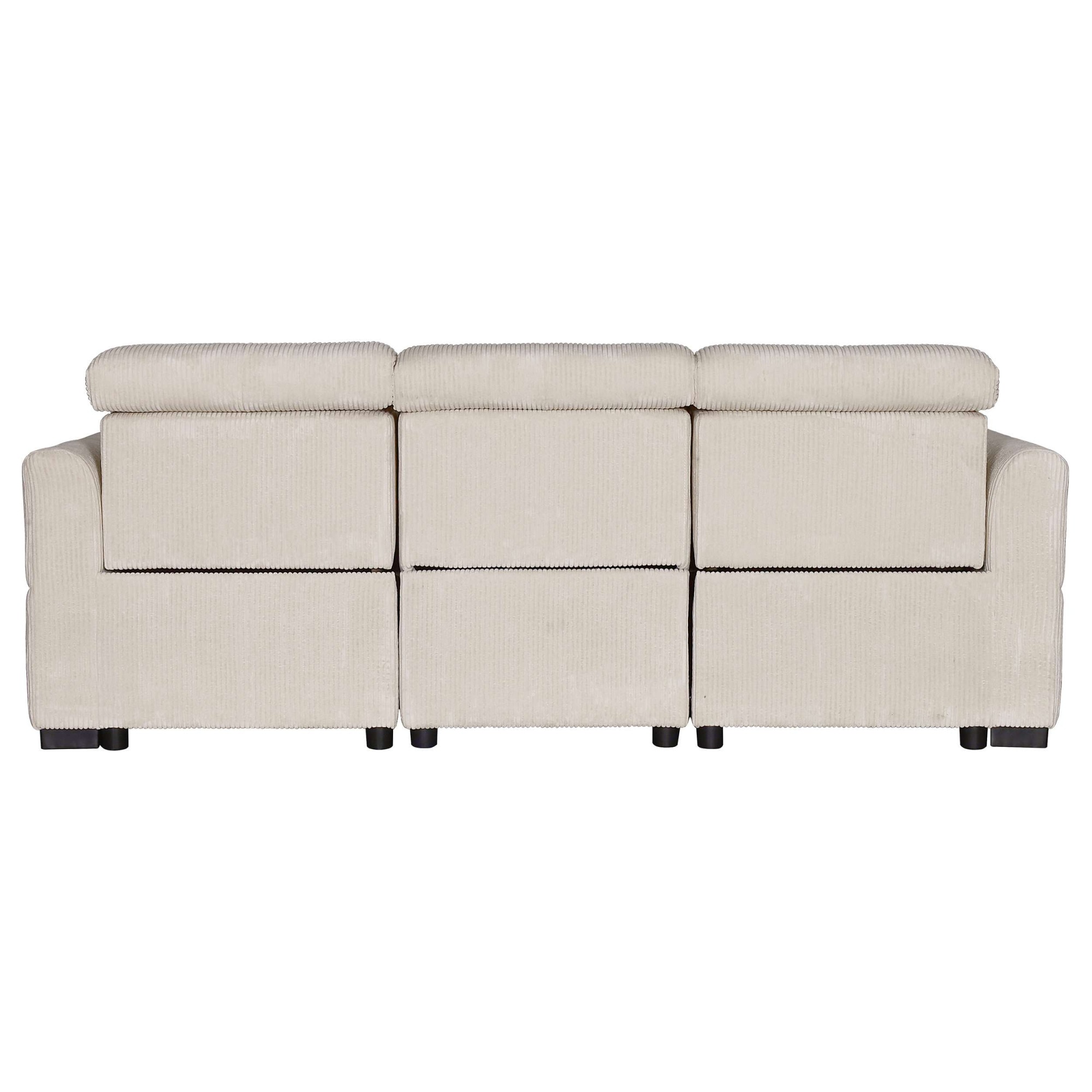 GOODproduct Ecksofa »CAARLA Cord, L-Form, 261 cm, man. oder elektr. Relaxfunktion (USB-A/C)« mit USB-A und USB-C bei elektrischer Ausführung, Kopfteilverstellung