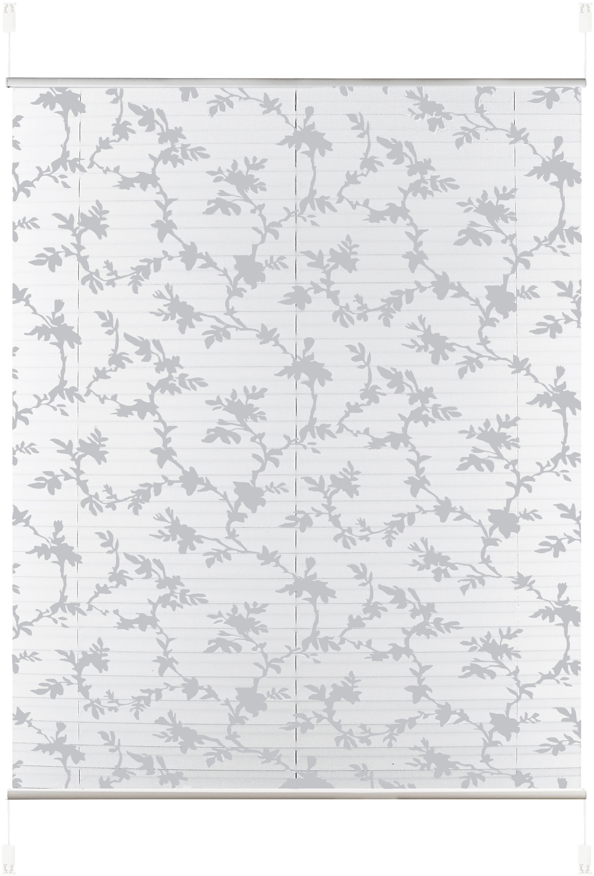 Image of my home Plissee »Tina«, Lichtschutz, ohne Bohren, verspannt, Fixmass, Klemmfix, Ausbrenner, Blumen, Ranken, floral, Klemmträger bei Ackermann Versand Schweiz