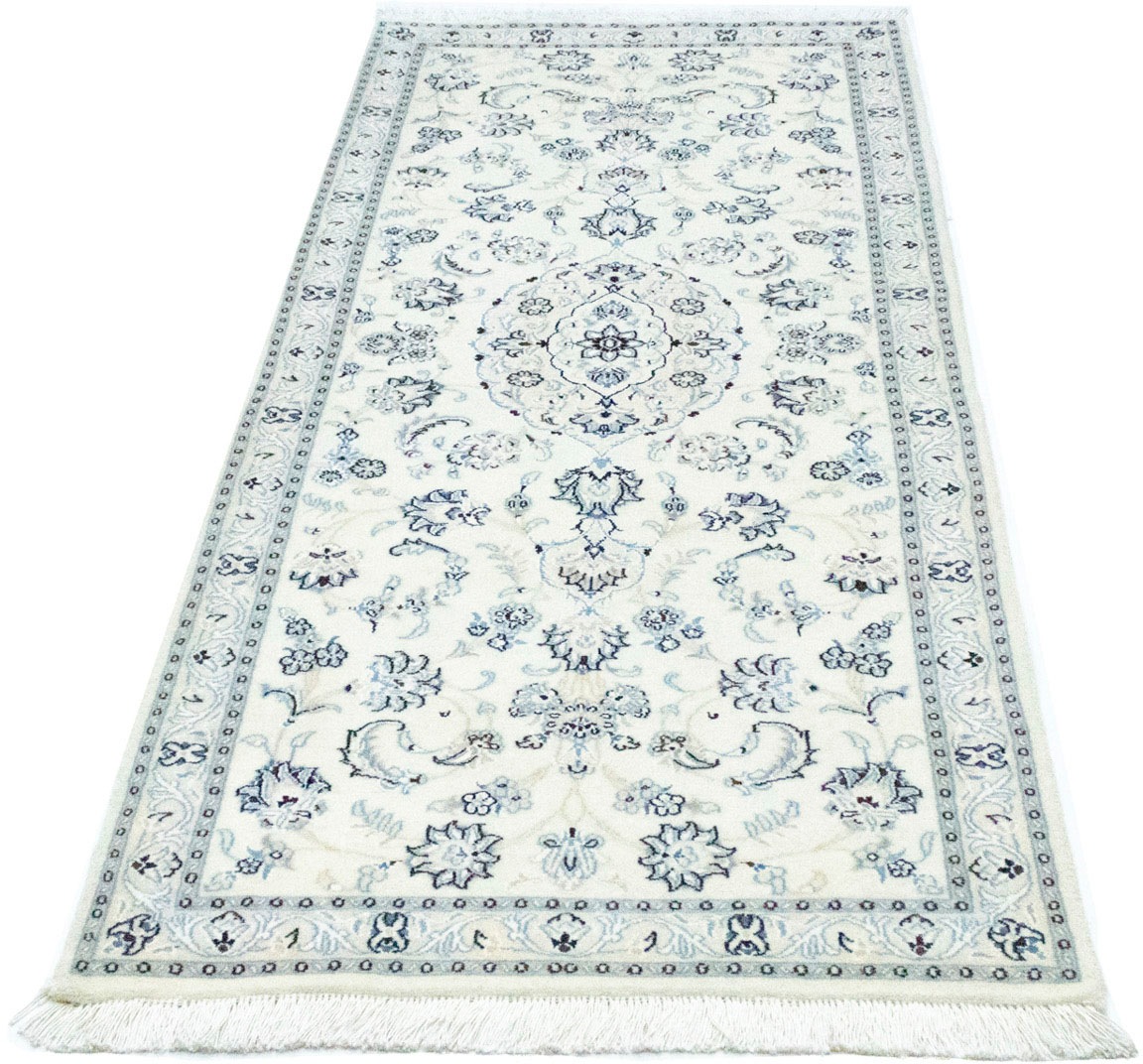 Image of morgenland Hochflor-Läufer »Nain Durchgemustert Bianco naturale 194 x 79 cm«, rechteckig, 1 mm Höhe, Handgeknüpft bei Ackermann Versand Schweiz