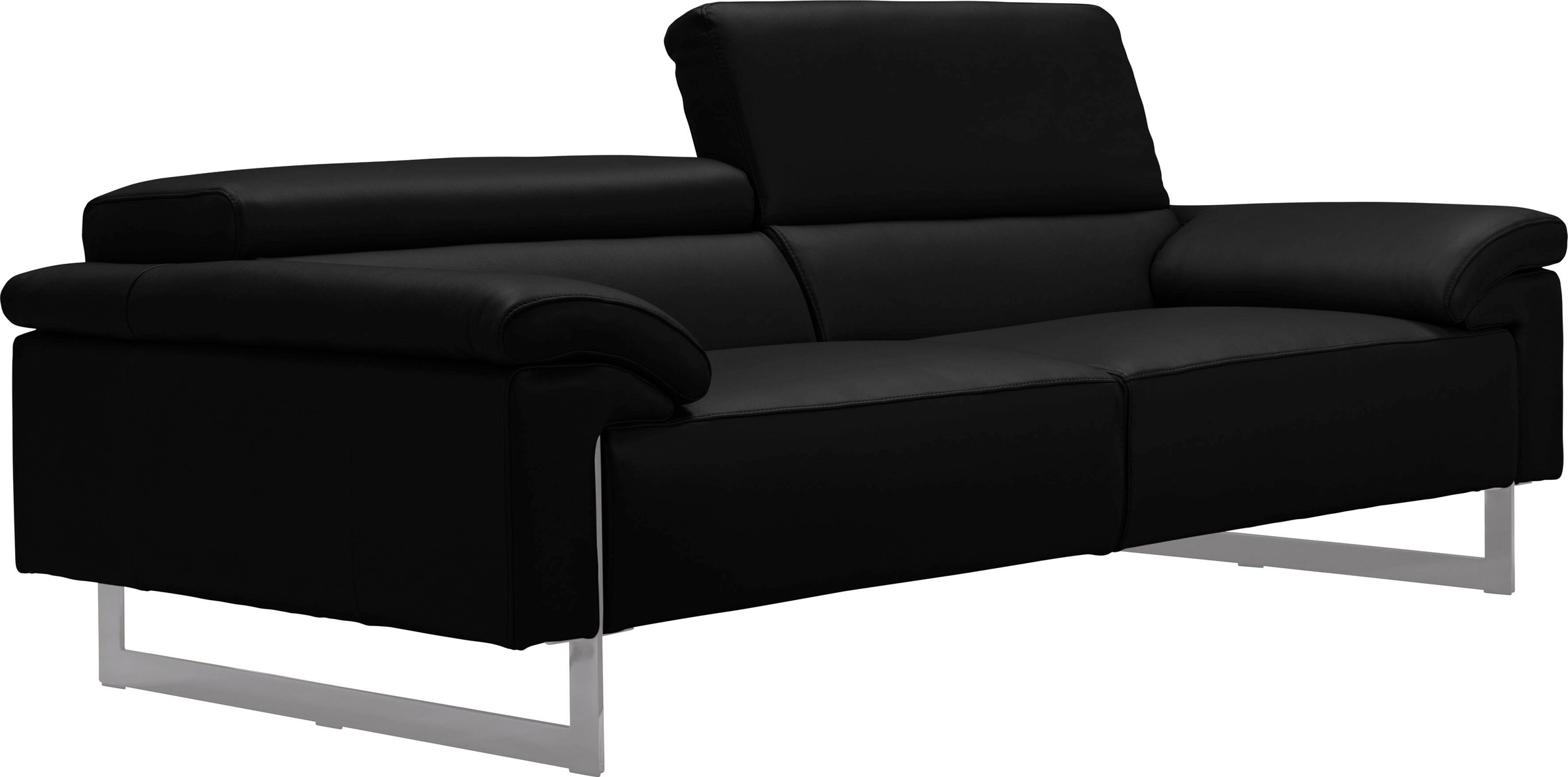 Egoitaliano 2,5-Sitzer »Malika, Designsofa mit hohem Sitzkomfort, edel und bequem«, inkl. Kopfteilverstellung und chromfarbenen Metallfüssen