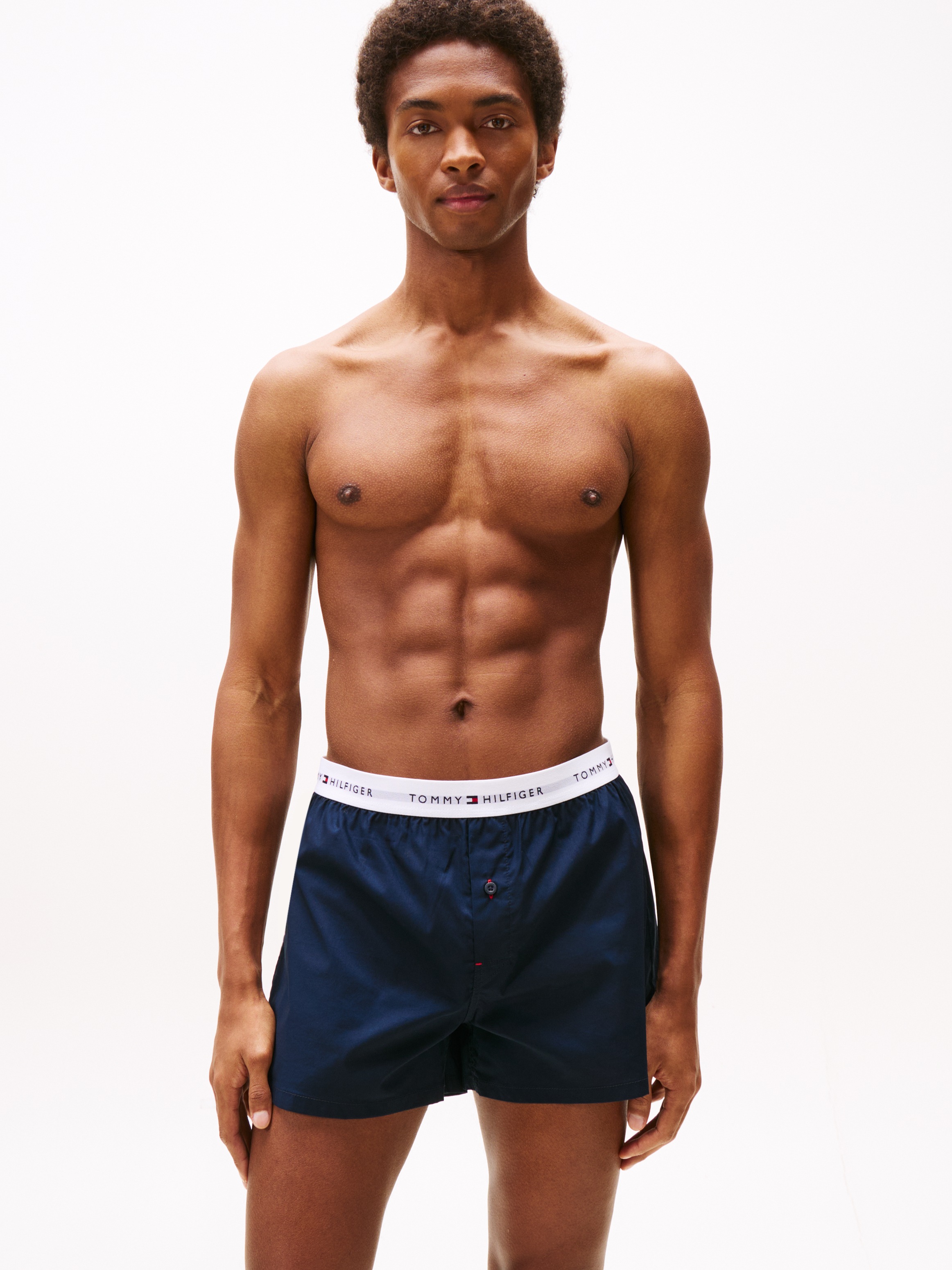 Tommy Hilfiger Underwear Webboxer »2P WOVEN BOXER«, (Packung, 2 St., 2er), mit Logobund