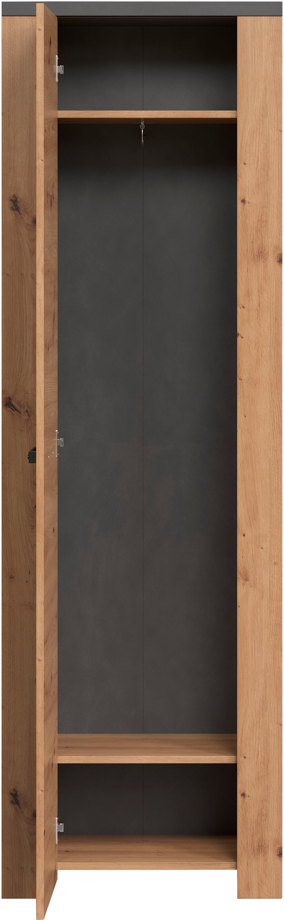 Home affaire Garderobenschrank »Ambres Inkl. ausziehbarer Kleiderstange« 1 Stk. tlg. Garderobenpaneel mit Ablage & Haken - (B/T/H) 62/26/199 cm