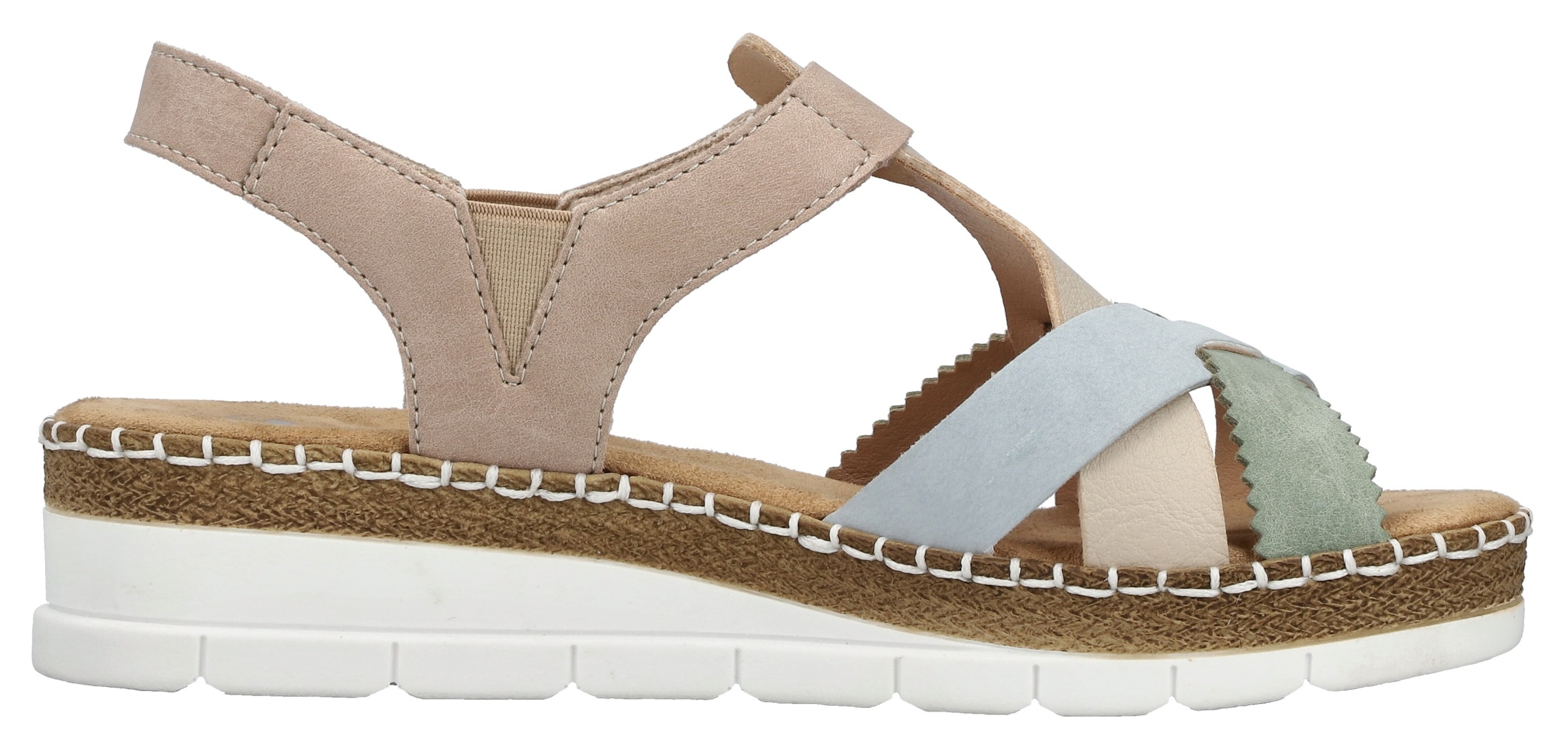 Rieker Sandale  chaussure d'été, sandale compensée, chaussure à enfiler avec élastique