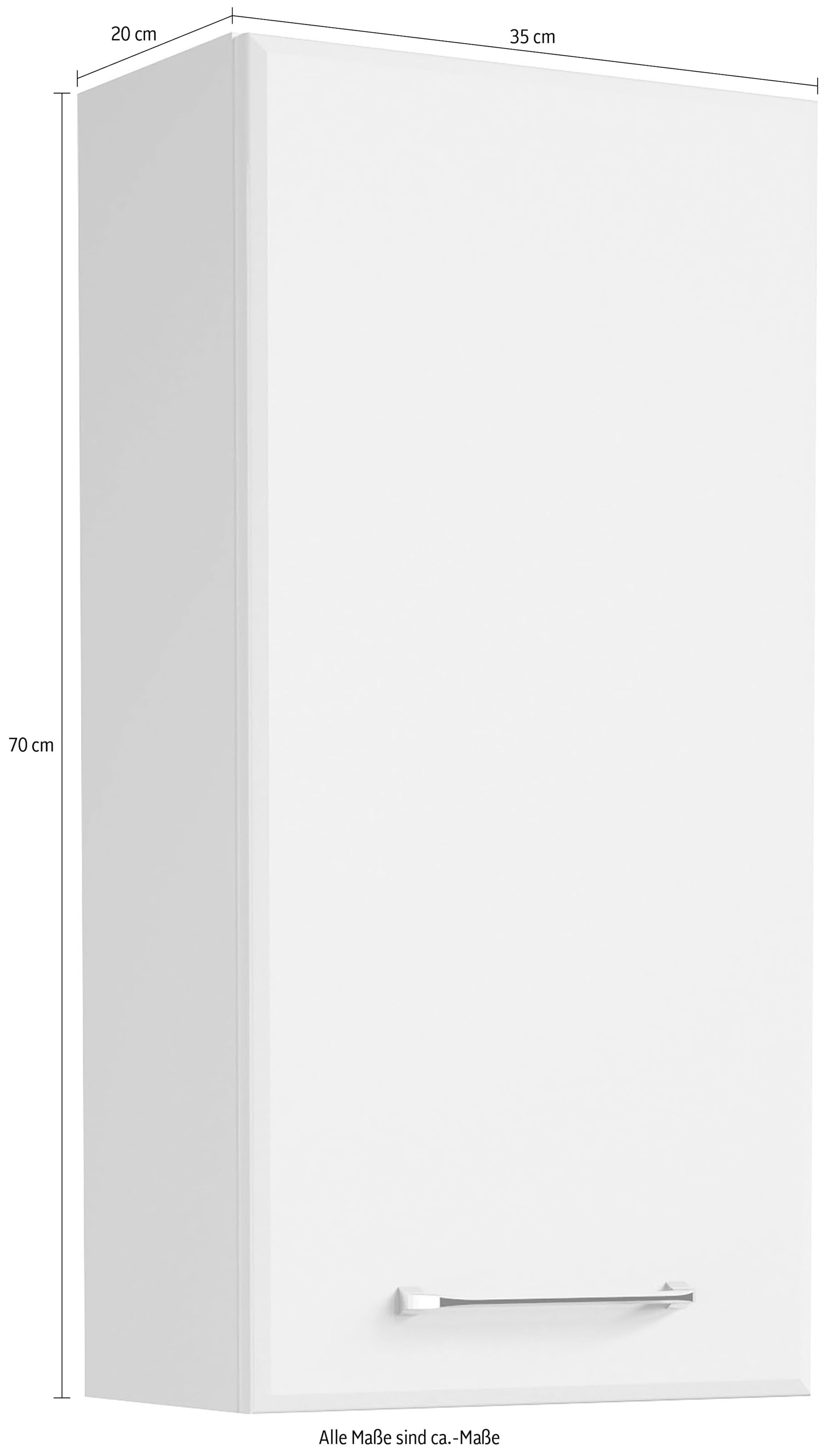 Saphir Armoire suspendue »Quickset  Wand-Badschrank 35 cm breit mit 1 Tür, 2 Einlegeböden« armoire suspendue de salle de bain avec amortisseur de porte, poignées chromées brillantes