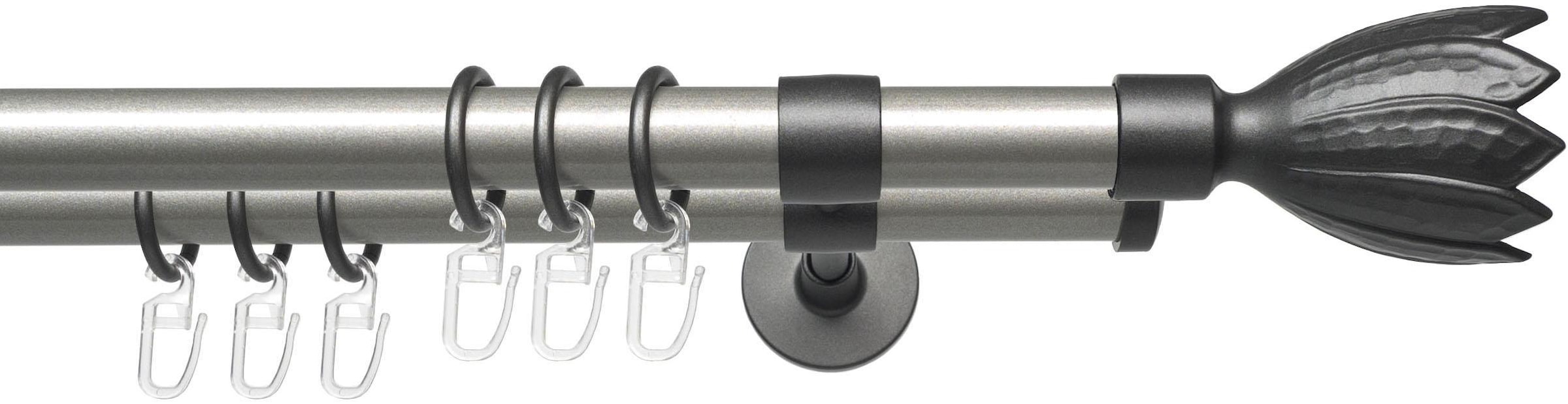 Image of Liedeco Gardinenstange "Lan Flower" Ø 20 mm 2 läufig-läufig Fixmass 2-läufig im Fixmass Ø 20 mm