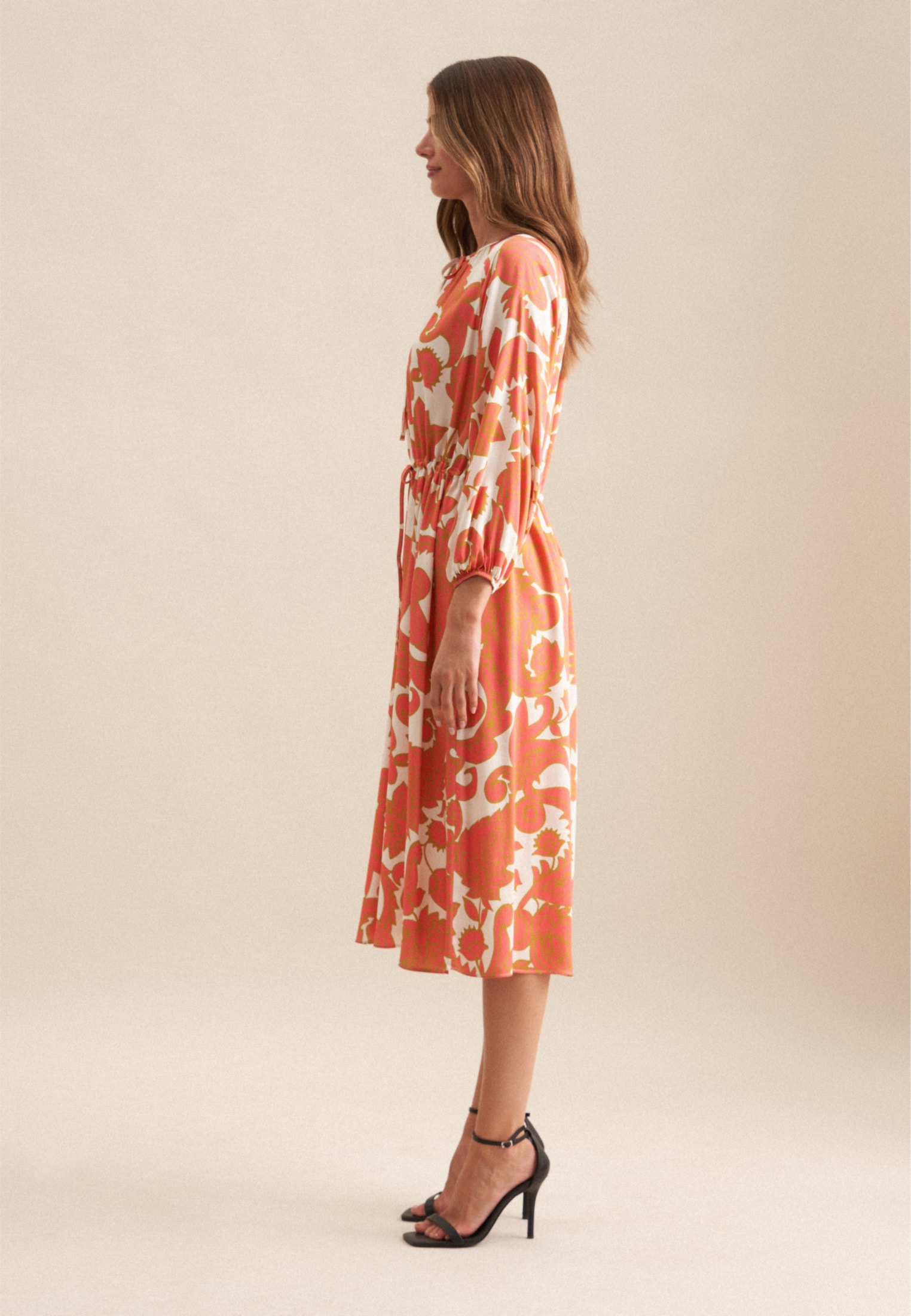 seidensticker Robe d'été »Schwarze Rose« 7/8 Rundhals Paisley