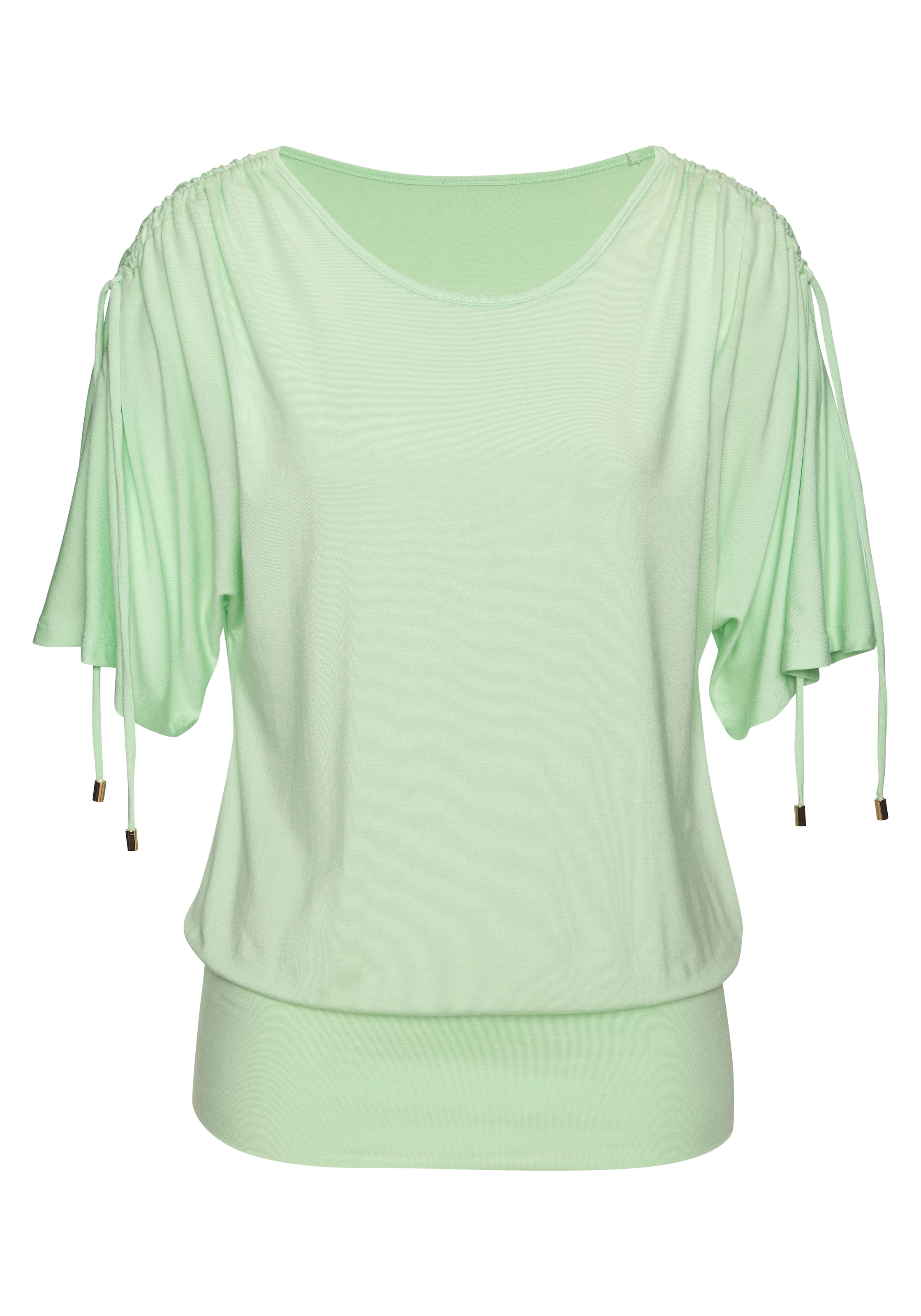 LASCANA Shirt à col rond »mit variabler Ärmellänge« aus weichem Viskose-Stretch