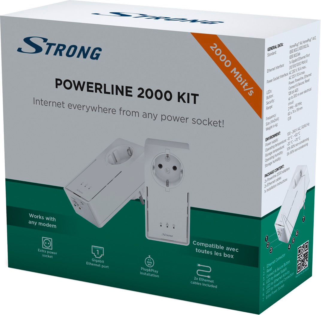 Strong Netzwerk-Adapter »Powerline adapter Kit EU 2000 Mbit/s«, Powerline-Set