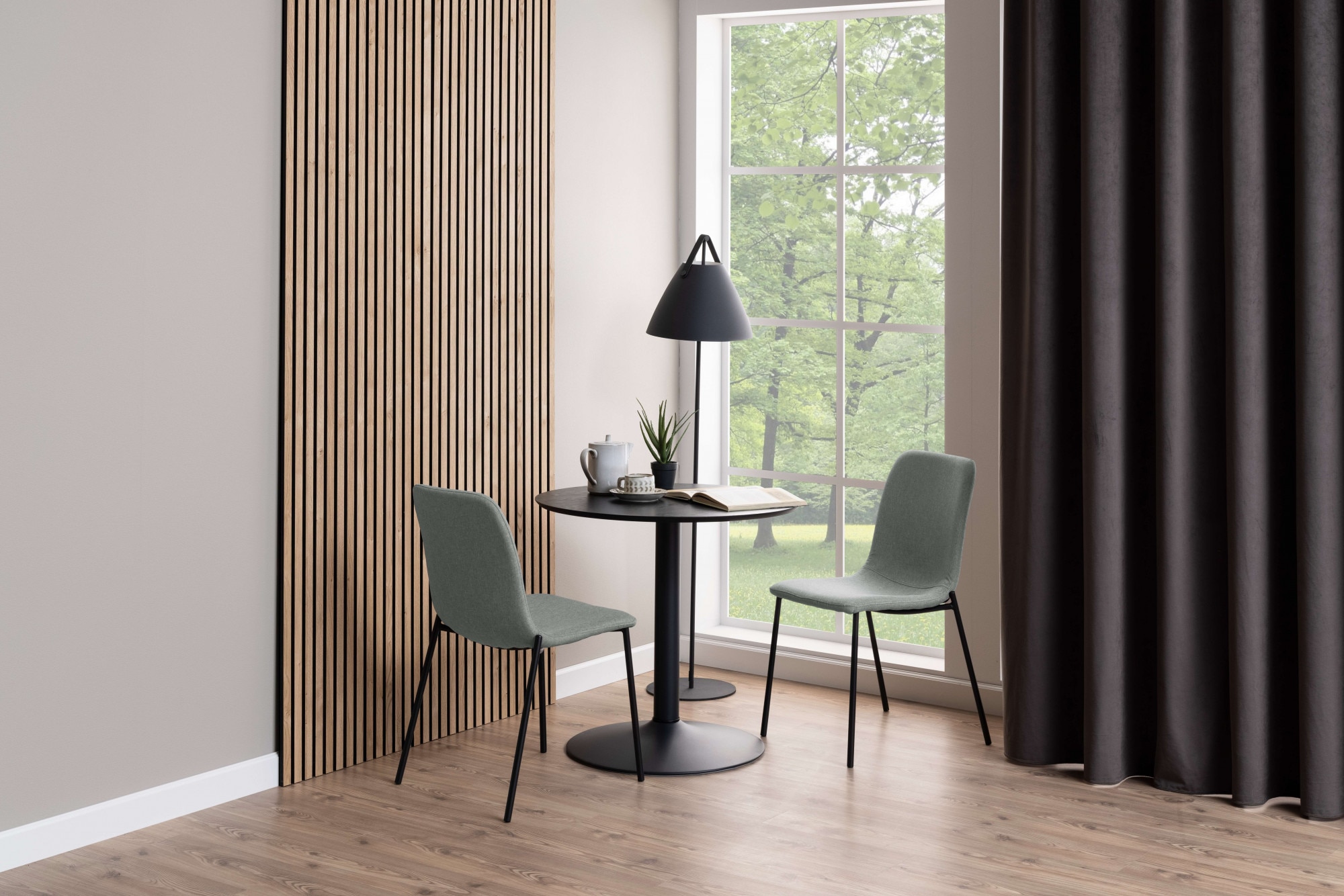 ACTONA GROUP Table de salle à manger »Ibiza, Runder Küchentisch - pflegeleicht, platzsparend & robust« Tisch, Tulpentisch, 1 cuis tlg. Cafetisch, Esstisch rund Ø 80 cm, Schwarz, mit Trompete Gestell