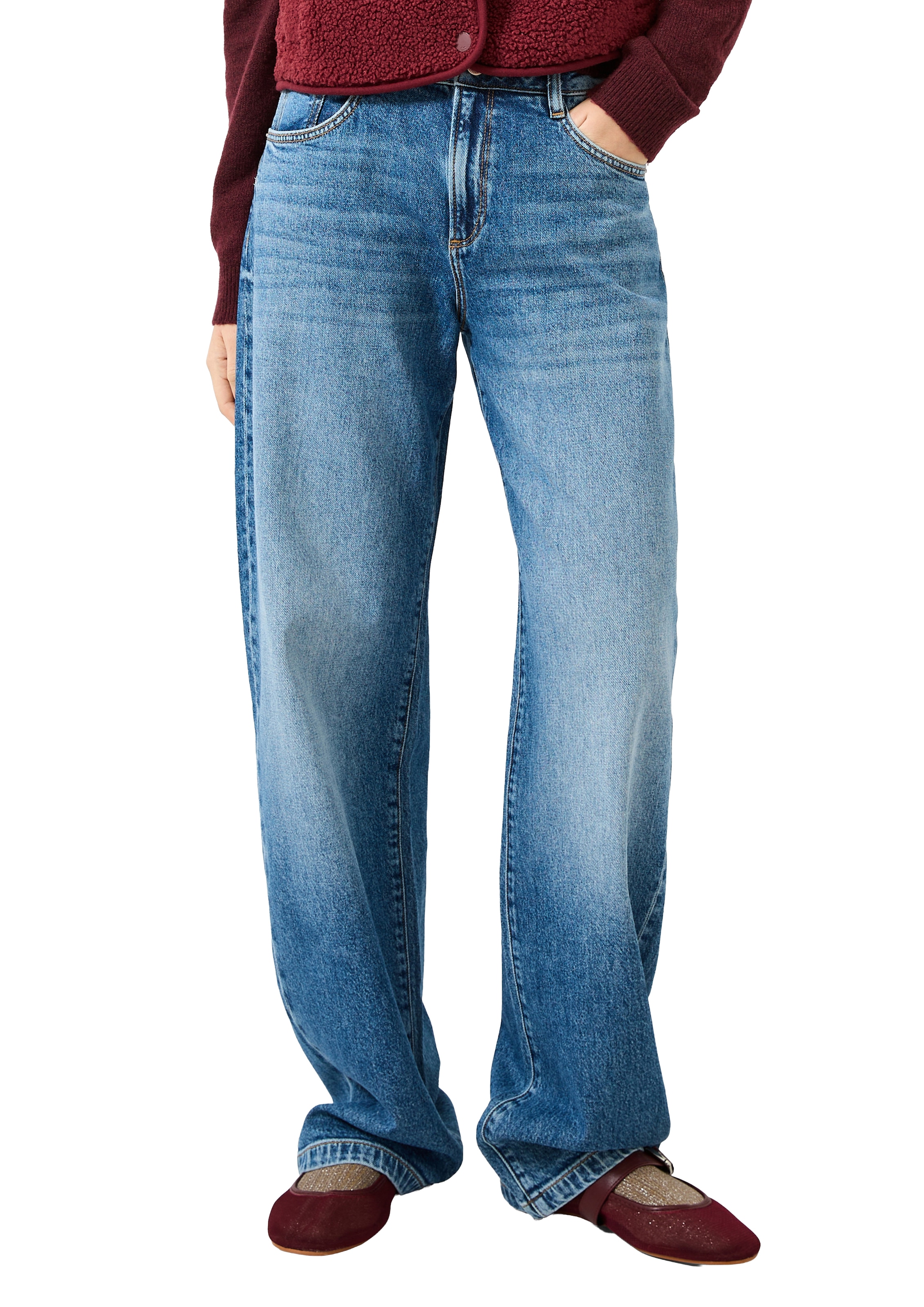 QS 5-Pocket-Hose  Barrel Leg Jeans mit Stretch