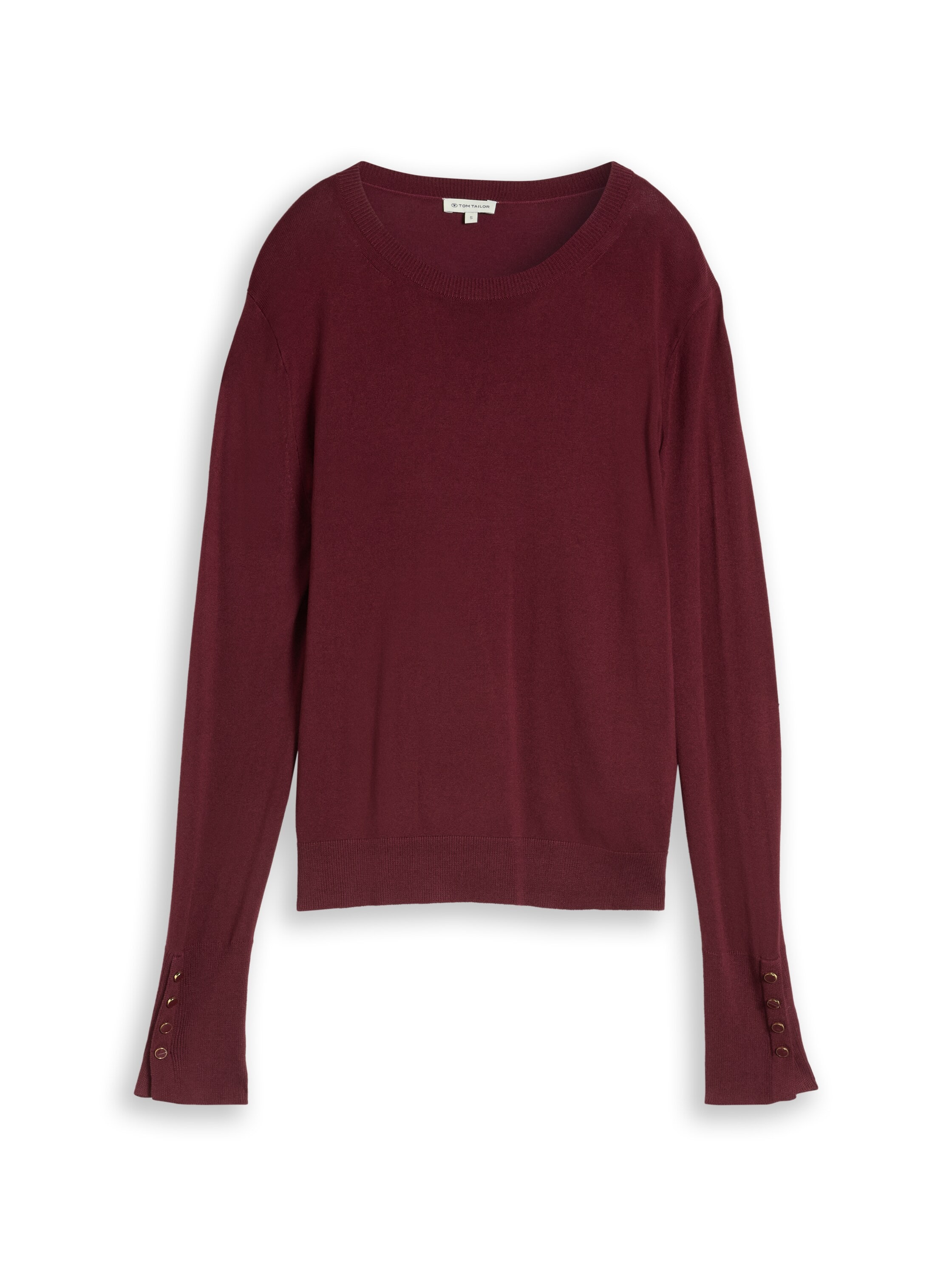 TOM TAILOR Pull en tricot »Regular« Dekorative Knopfdetails an den Ärmelbündchen / Viskose