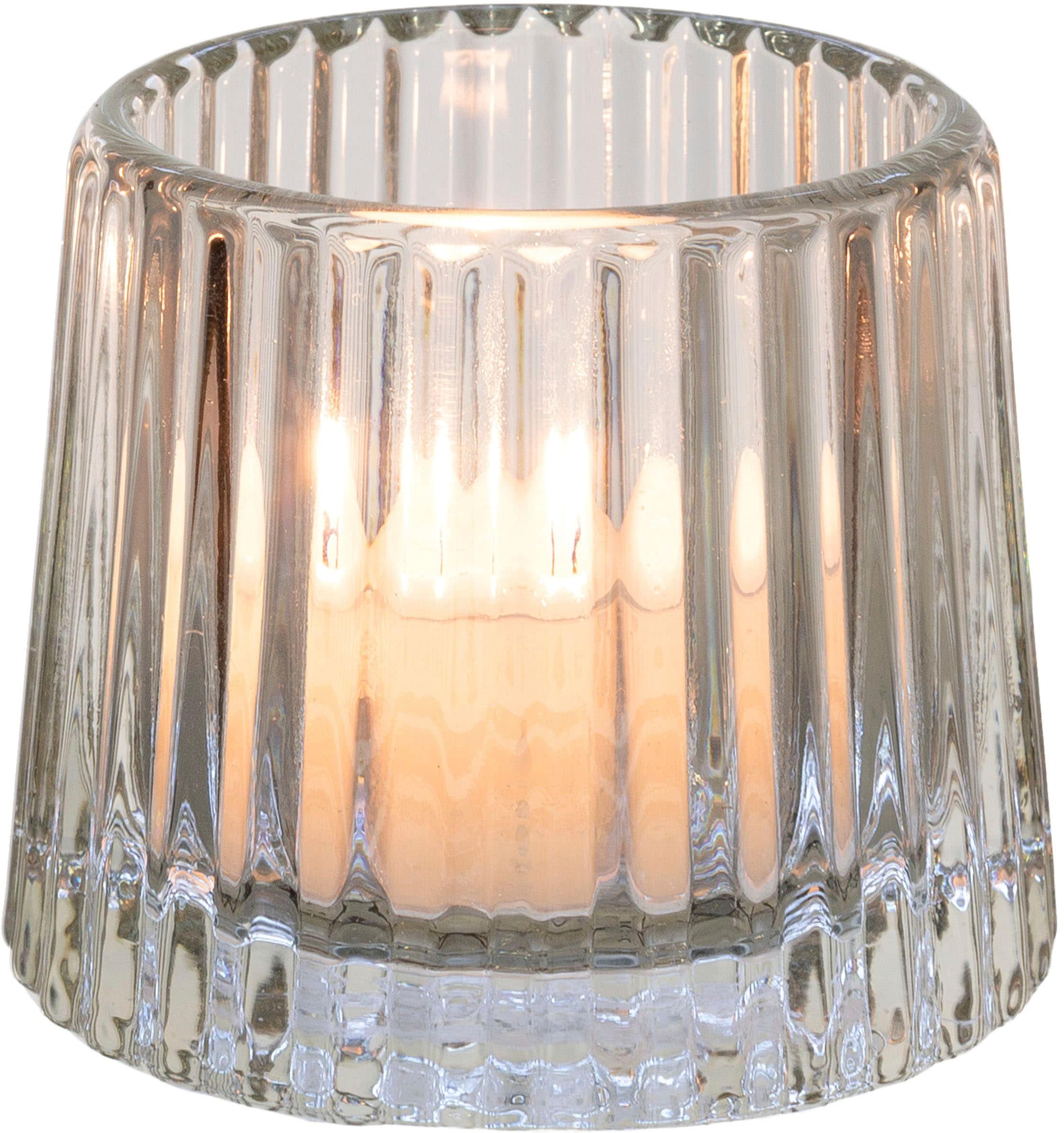 Home affaire Teelichthalter »Kerzenhalter Lunery«, (Set, 5 St.), aus hochwertigem Glas