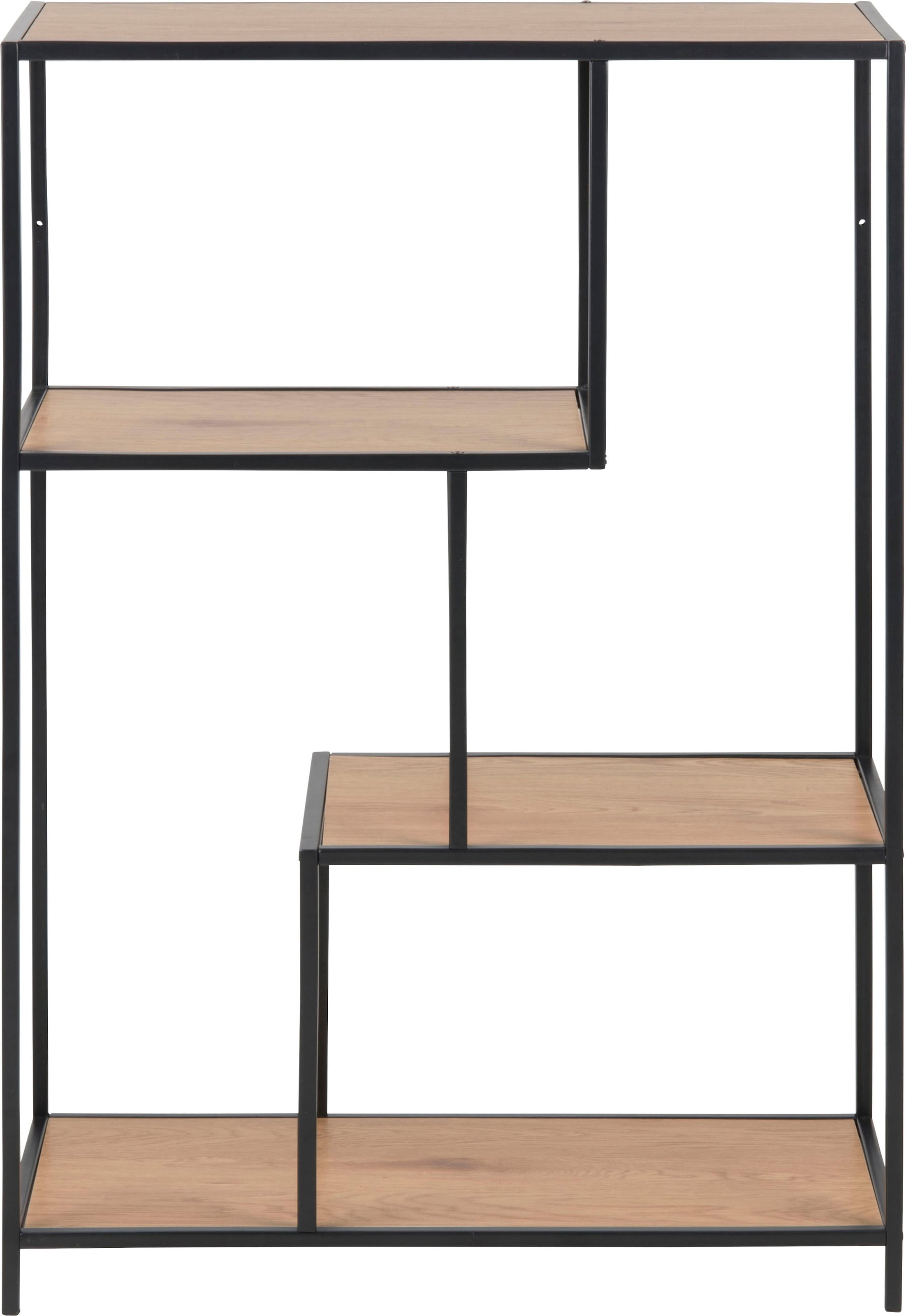 ACTONA GROUP Bücherregal Metallgestell, 3 Einlegeböden und asymmetrischen Details, Höhe 114 cm
