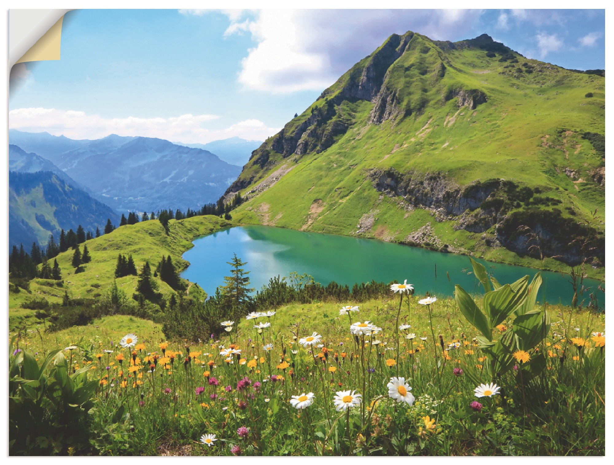 Image of Artland Wandbild »Seealpsee«, Berge, (1 St.), in vielen Grössen & Produktarten -Leinwandbild, Poster, Wandaufkleber / Wandtattoo auch für Badezimmer geeignet bei Ackermann Versand Schweiz