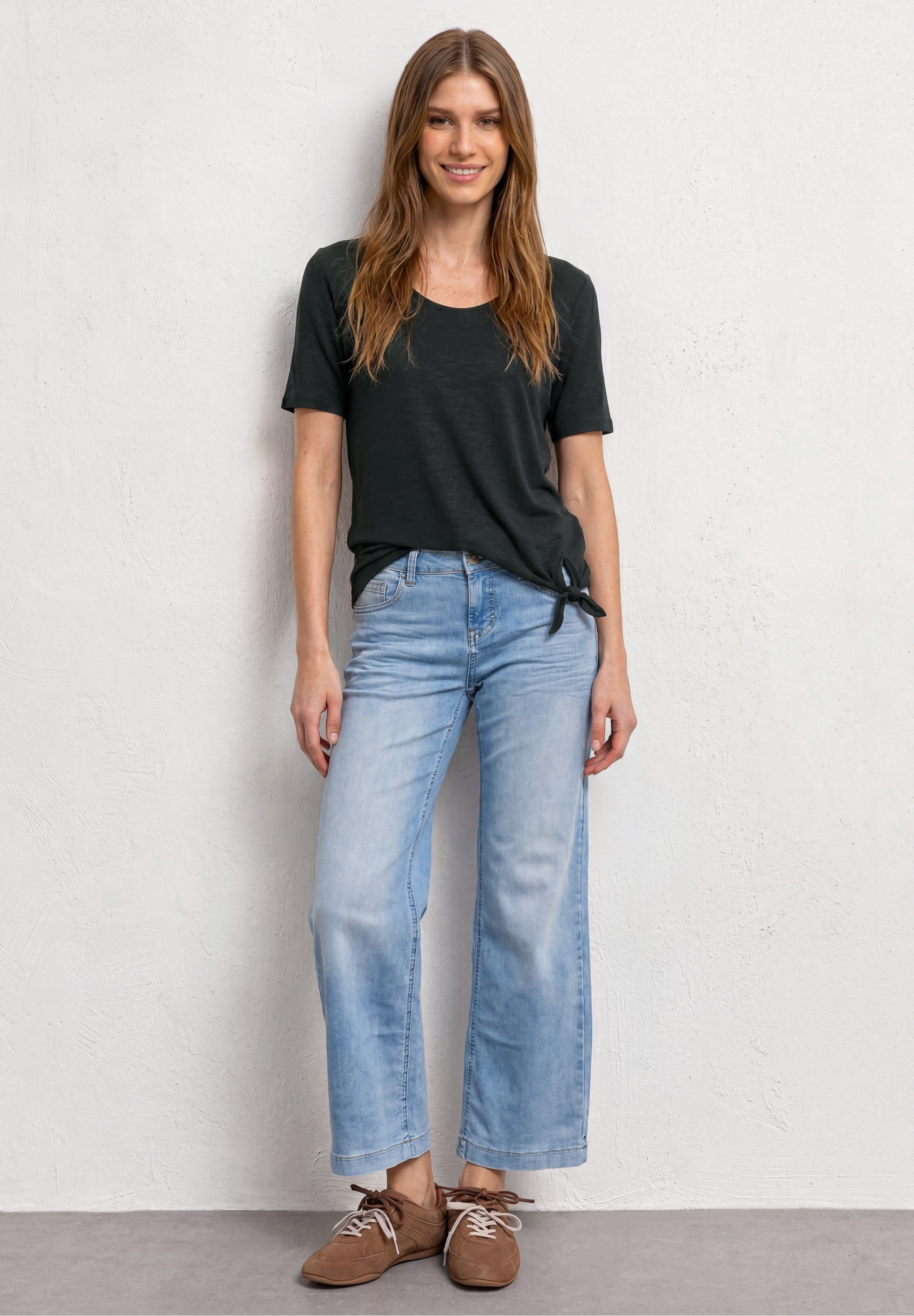 Image of STREET ONE Kurzarmshirt Sommershirt mit Knotendetail