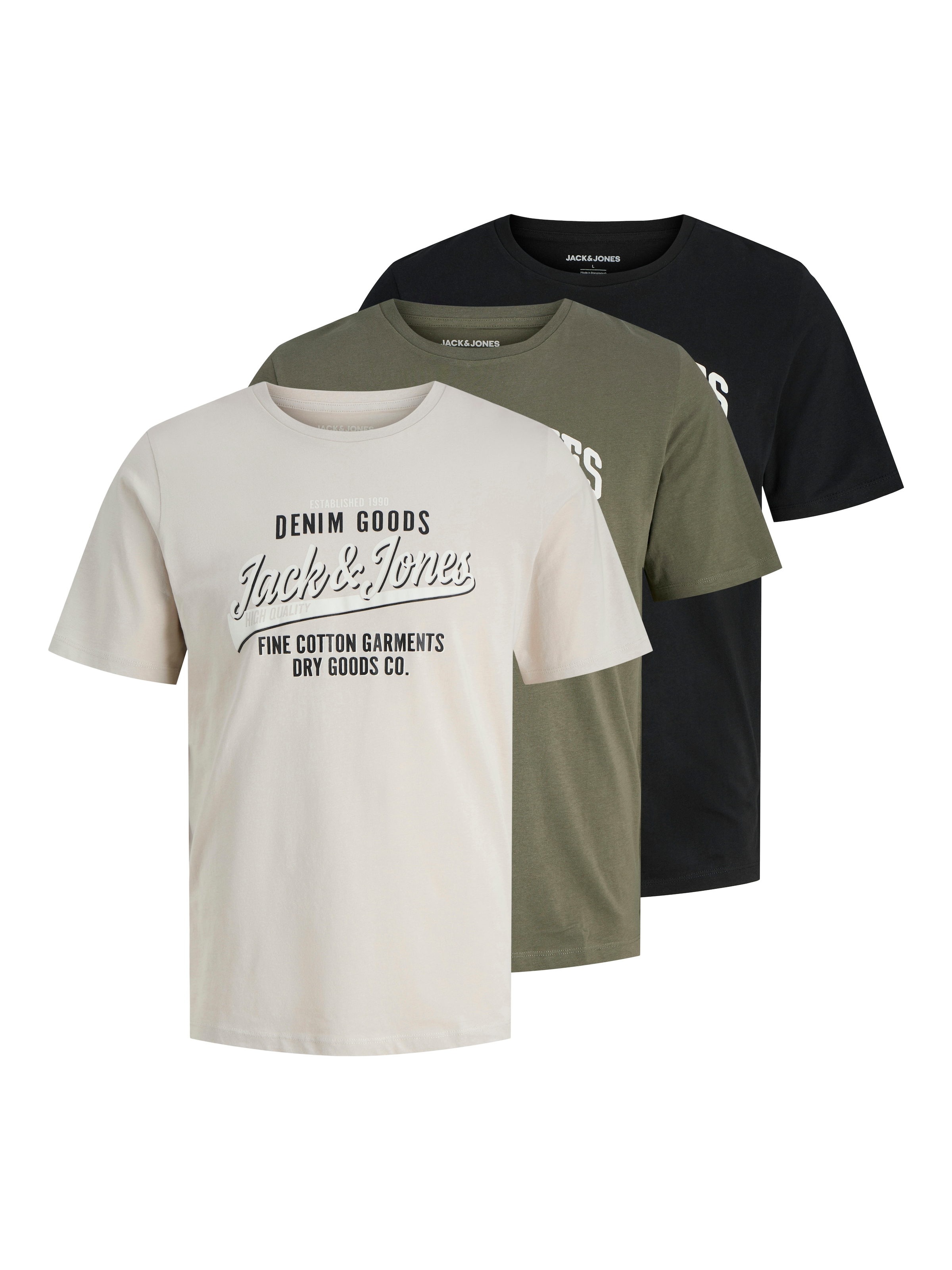 Image of Jack & Jones Rundhalsshirt "JJETHAN TEE SS CREW NECK 3PK MP NOOS" Packung, 3 Stk.
