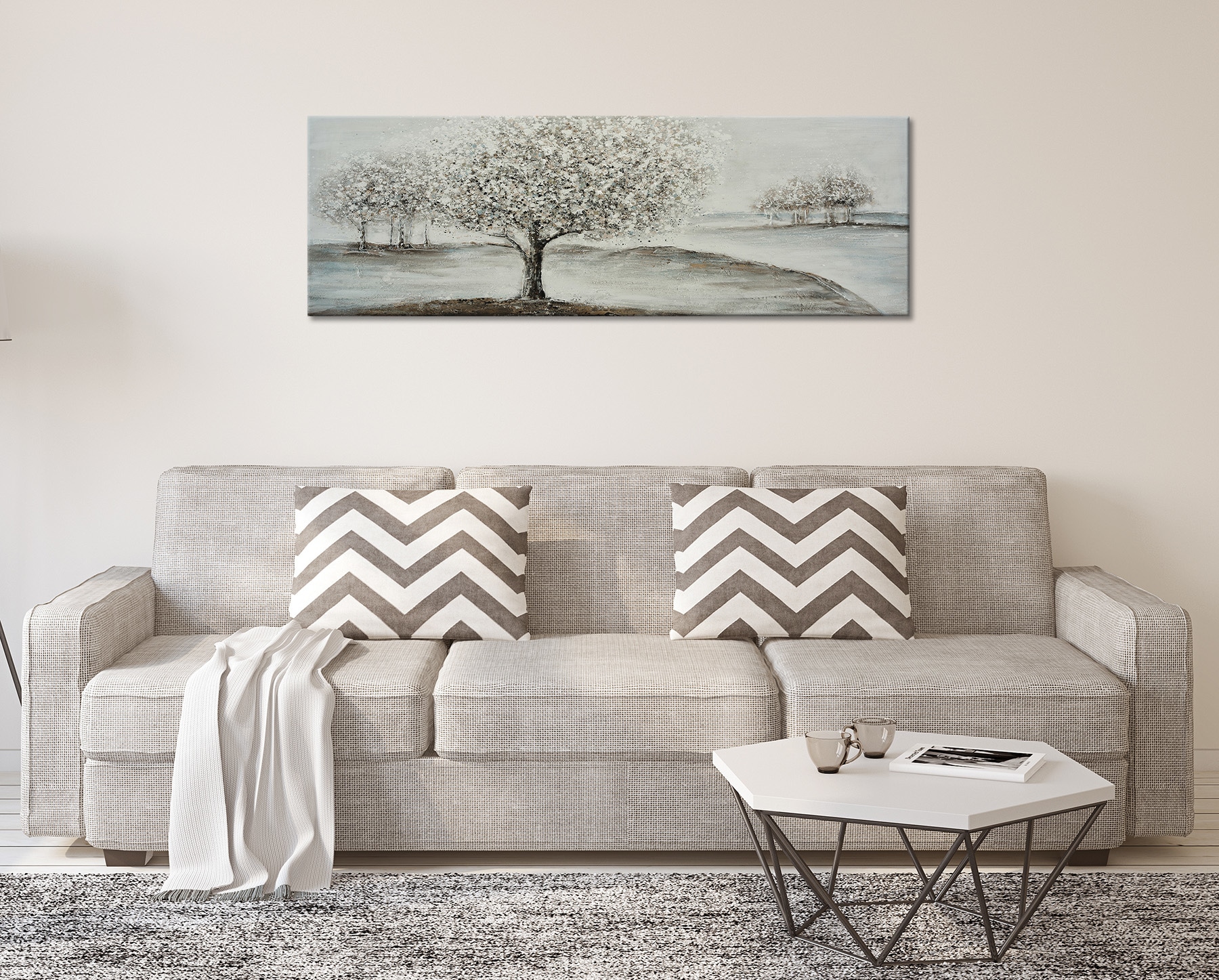 Bönninghoff Ölgemälde »handarbeit BÄUME 40x120 cm – Wandbild Kunst Deko modern« Baum | Baumbilder | Landschaften handgefertigt, jedes Bild ein Unikat